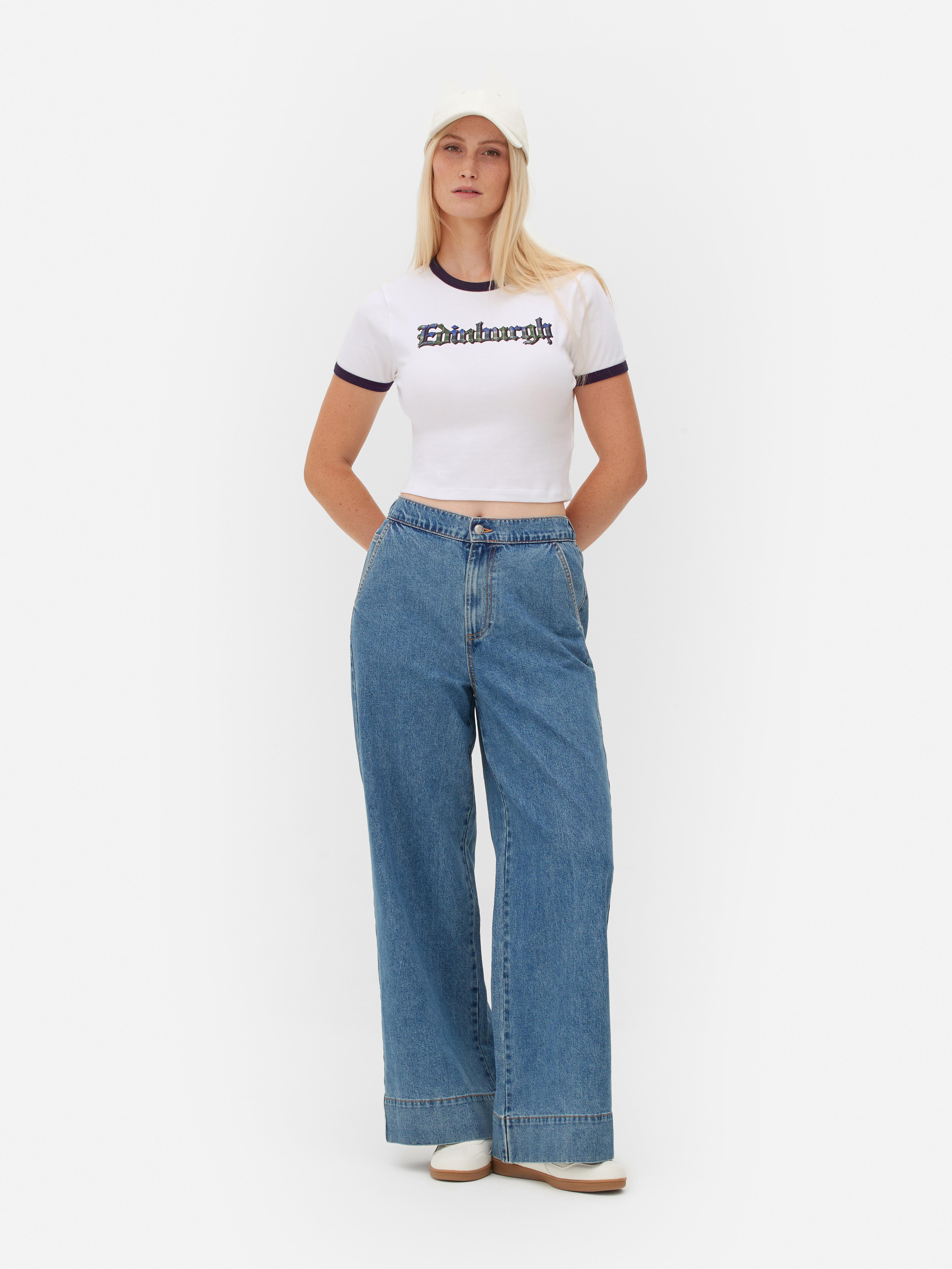 Edinburgh Cropped Ringer T-Shirt