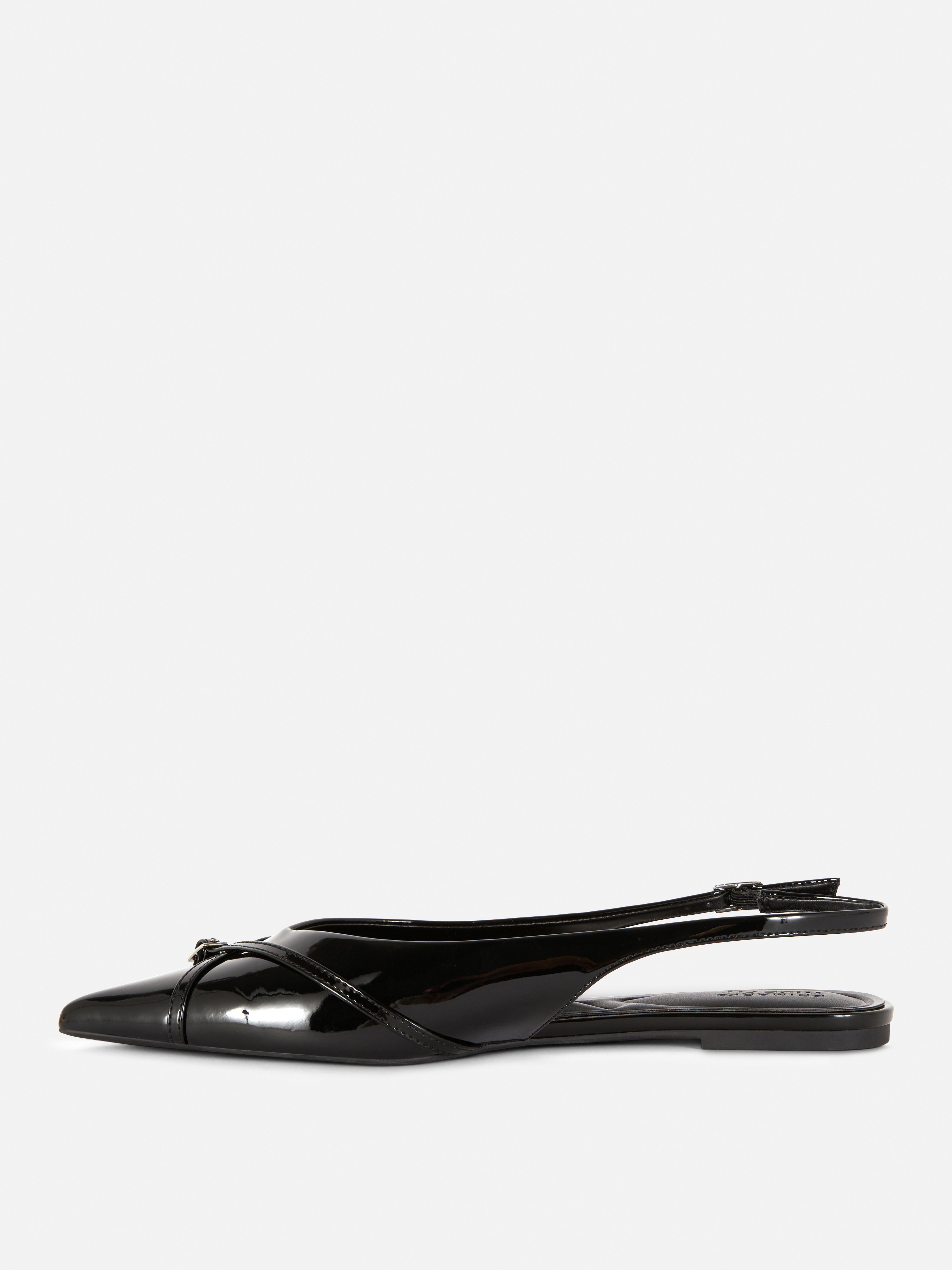 Women s Black Wide Fit Pointed Toe Slingback Shoes Primark