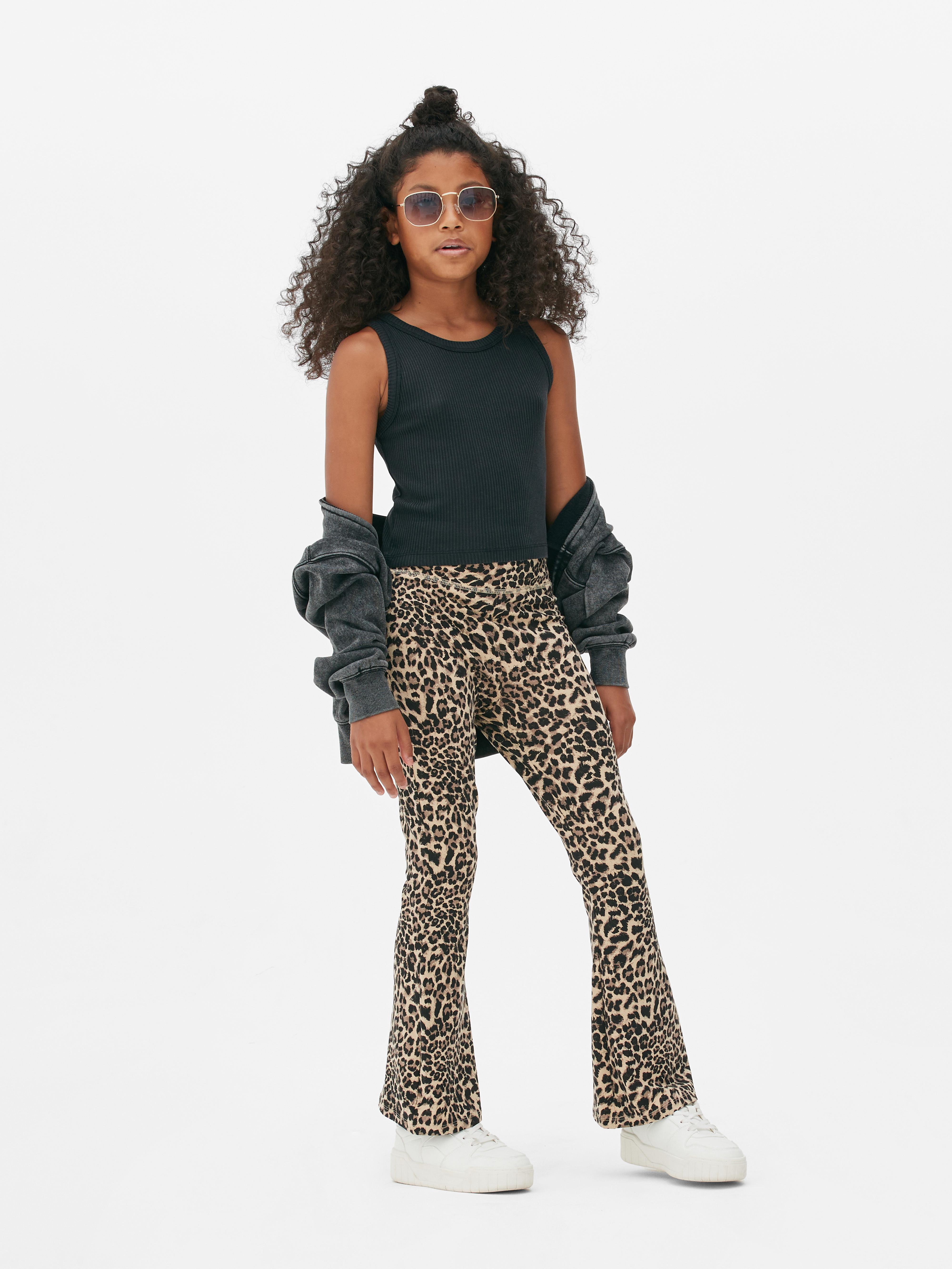 Girls Multi Leopard Flare Leggings Primark