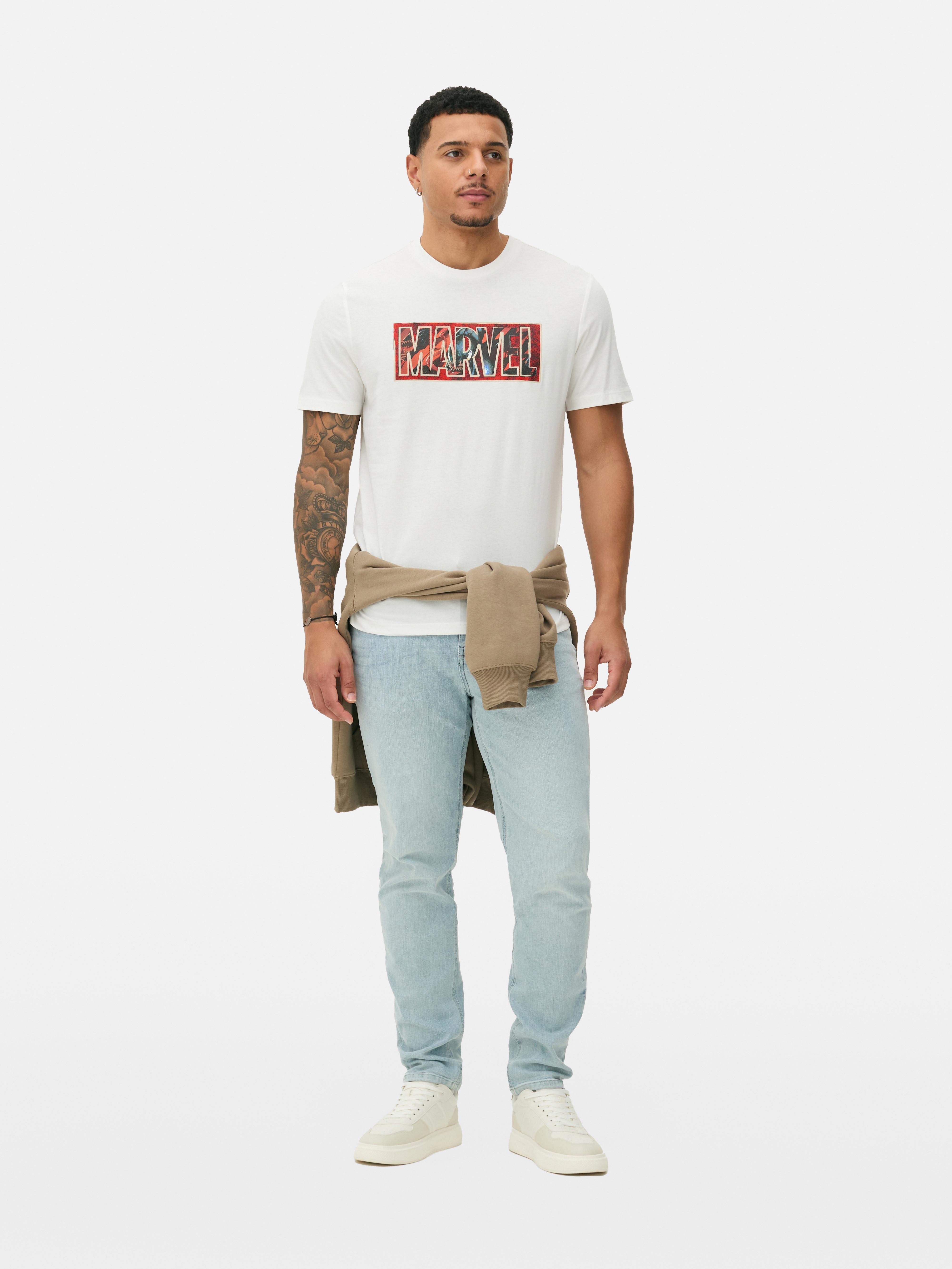 Men's Ecru MARVEL Logo Graphic T-Shirt | Penneys