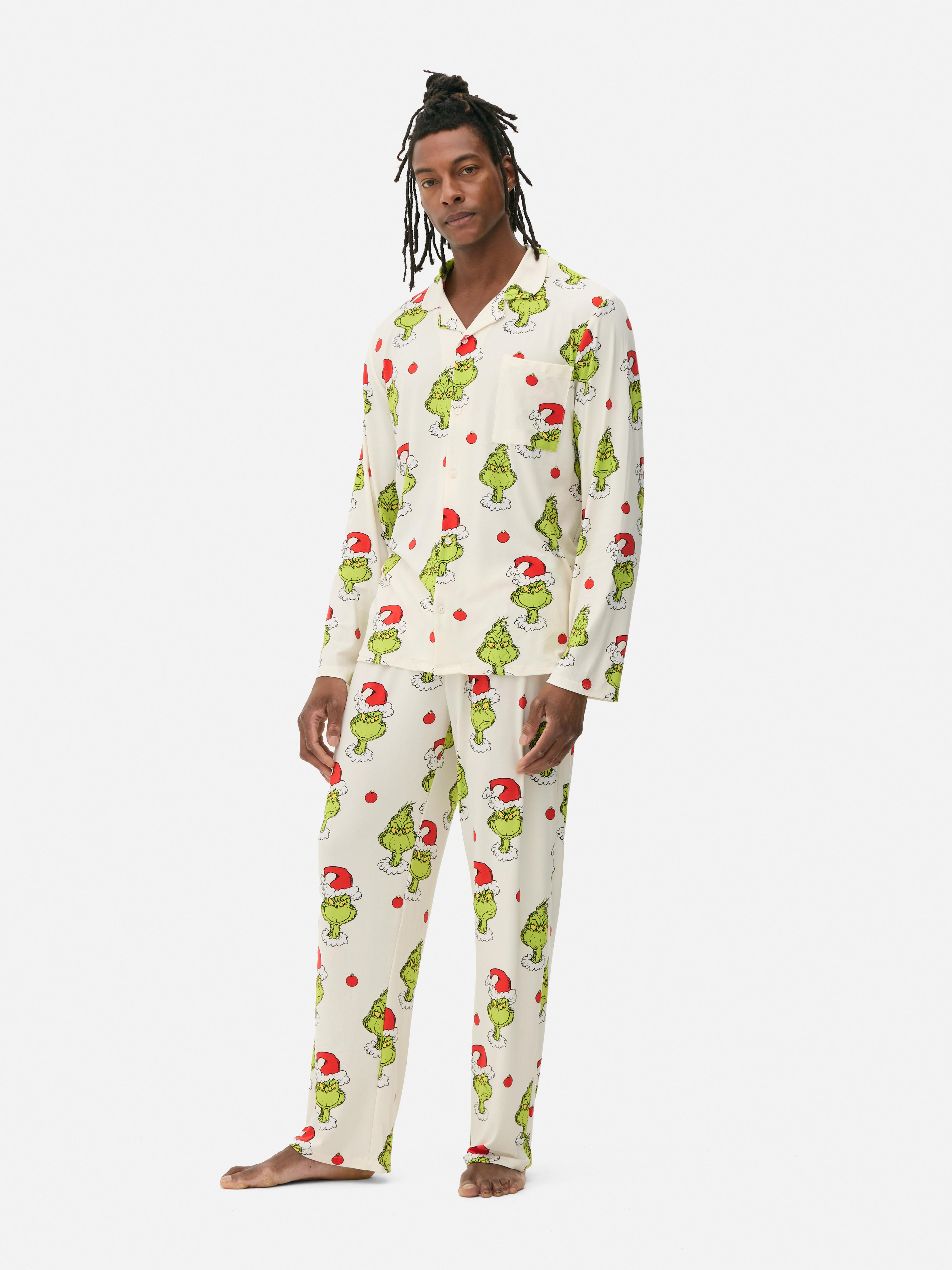 Mens Ecru Mens The Grinch Family Pyjamas Primark