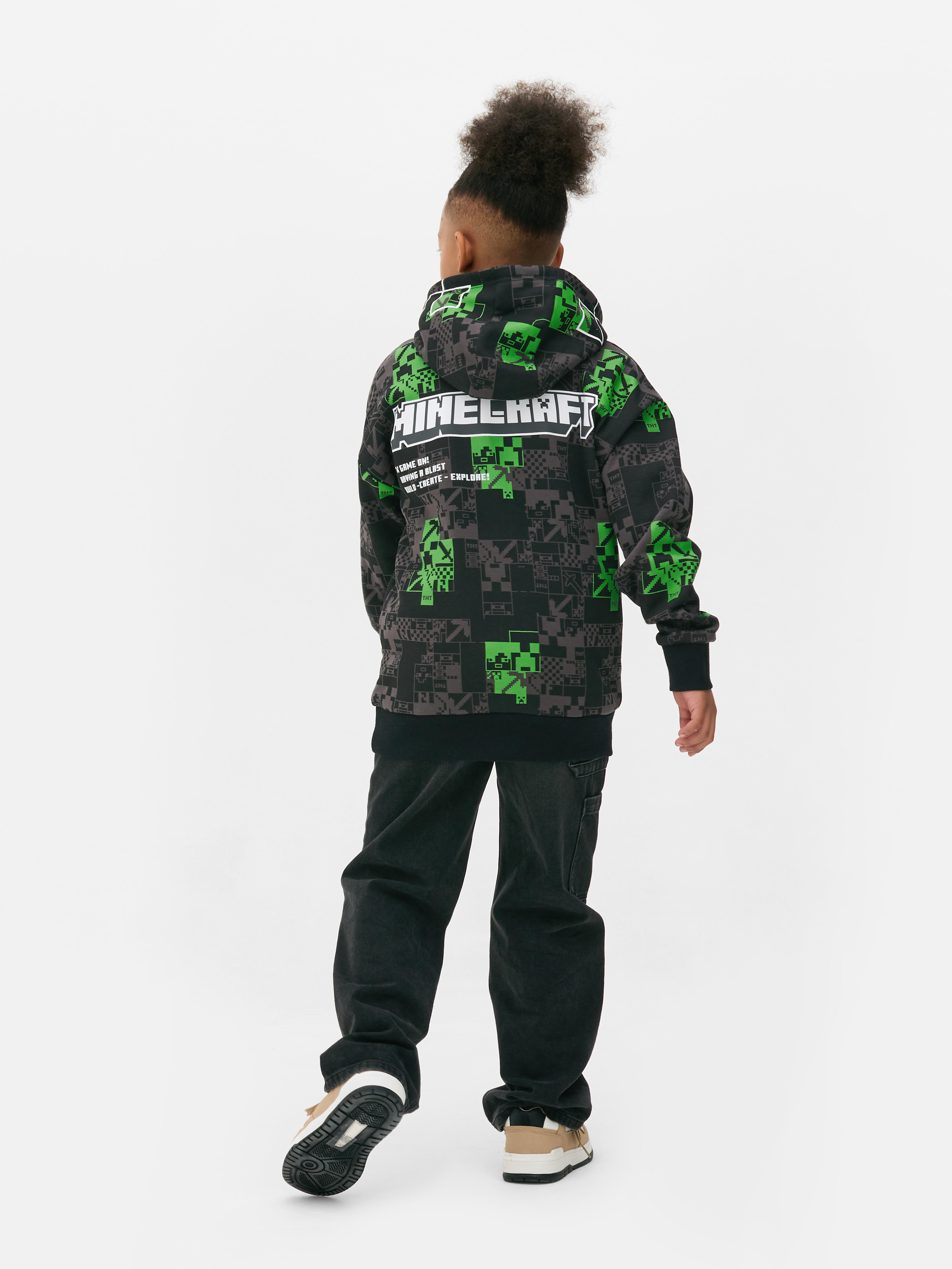 Boys Black Minecraft Creeper Hoodie Primark