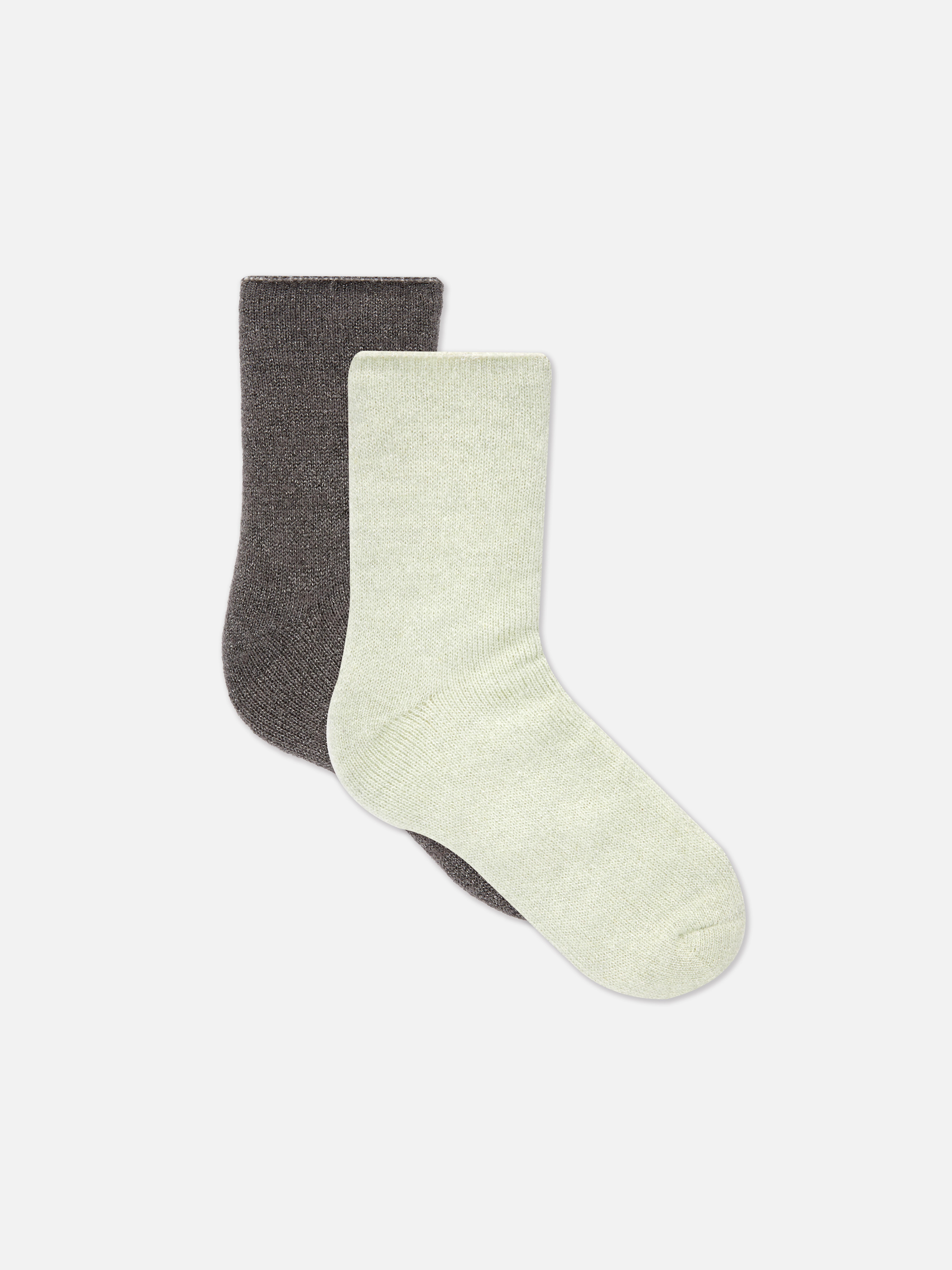 2 paires de chaussettes tricotées à paillettes