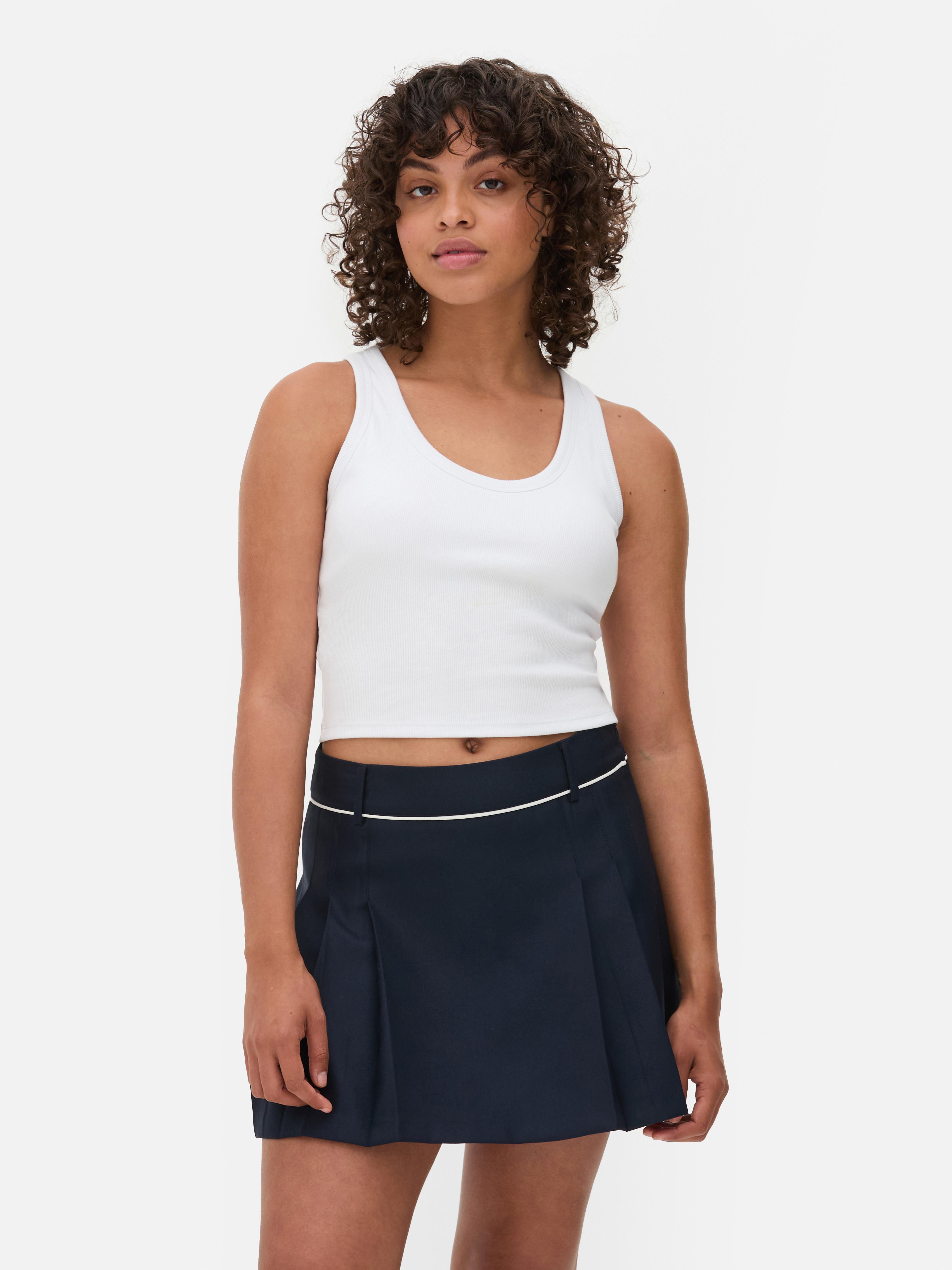 Women s White Built In Bra Scoop Neck Vest Penneys