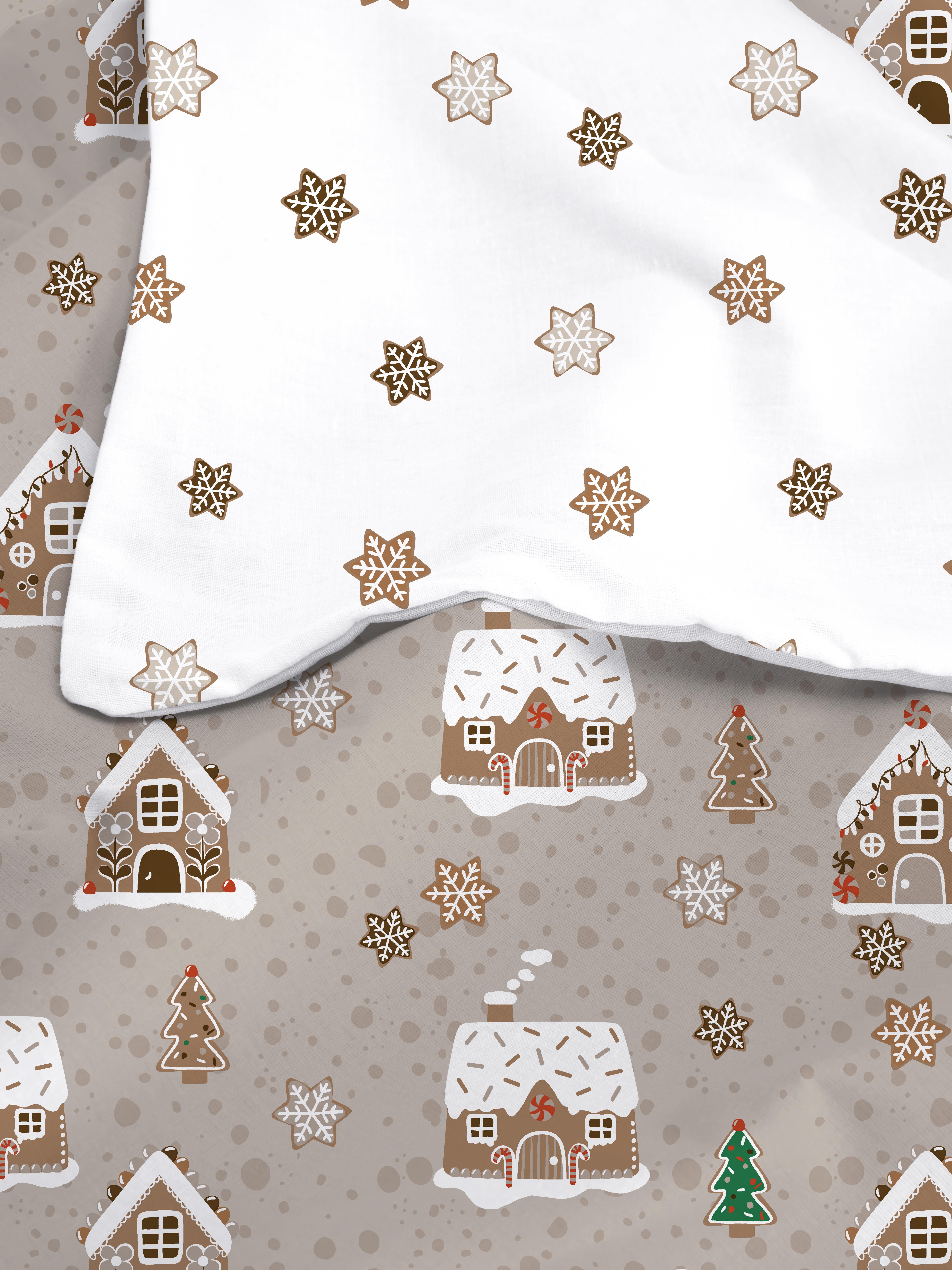 Reversible Gingerbread Single Duvet Cover Set