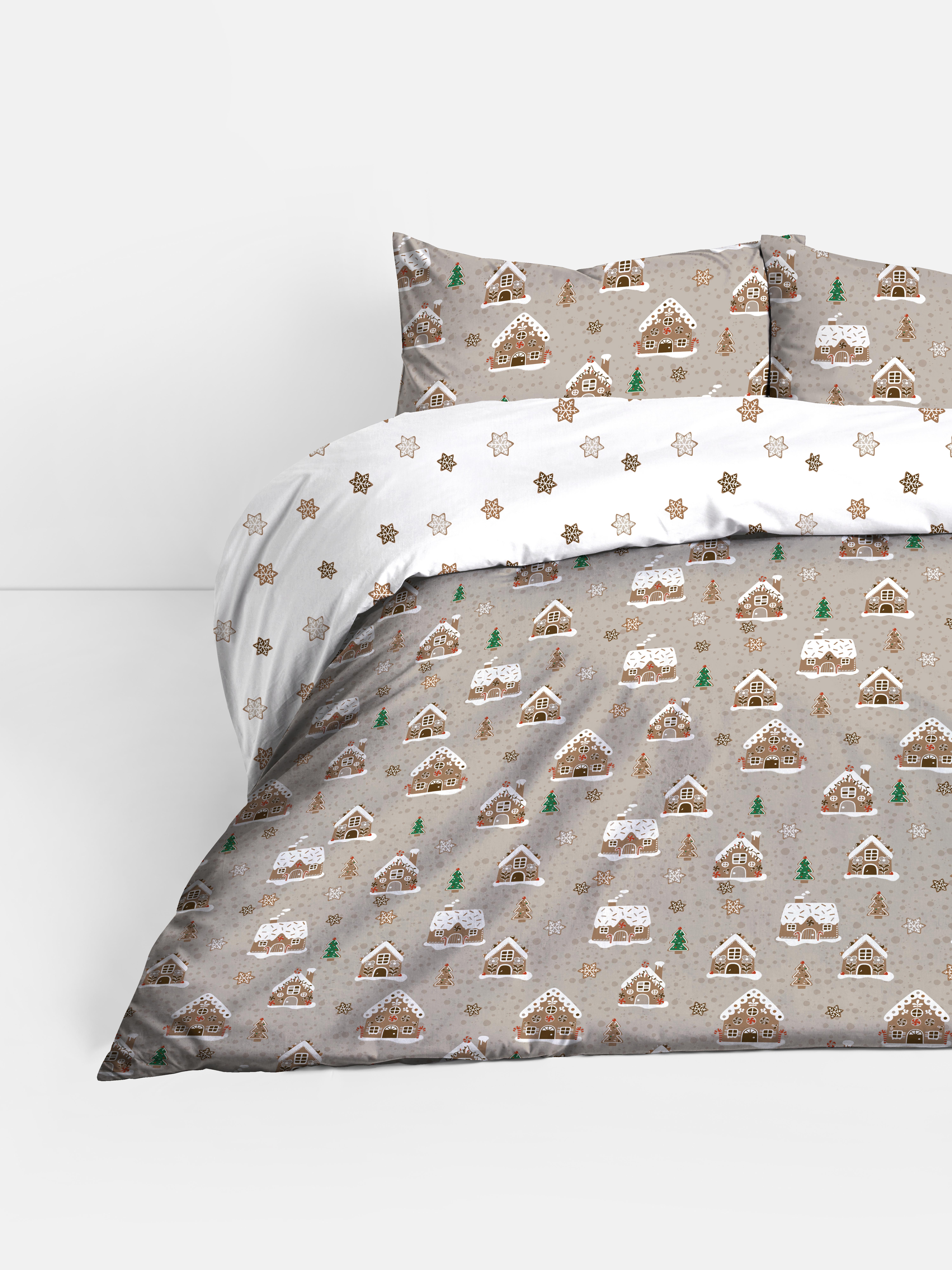 Reversible Gingerbread King Duvet Cover Set