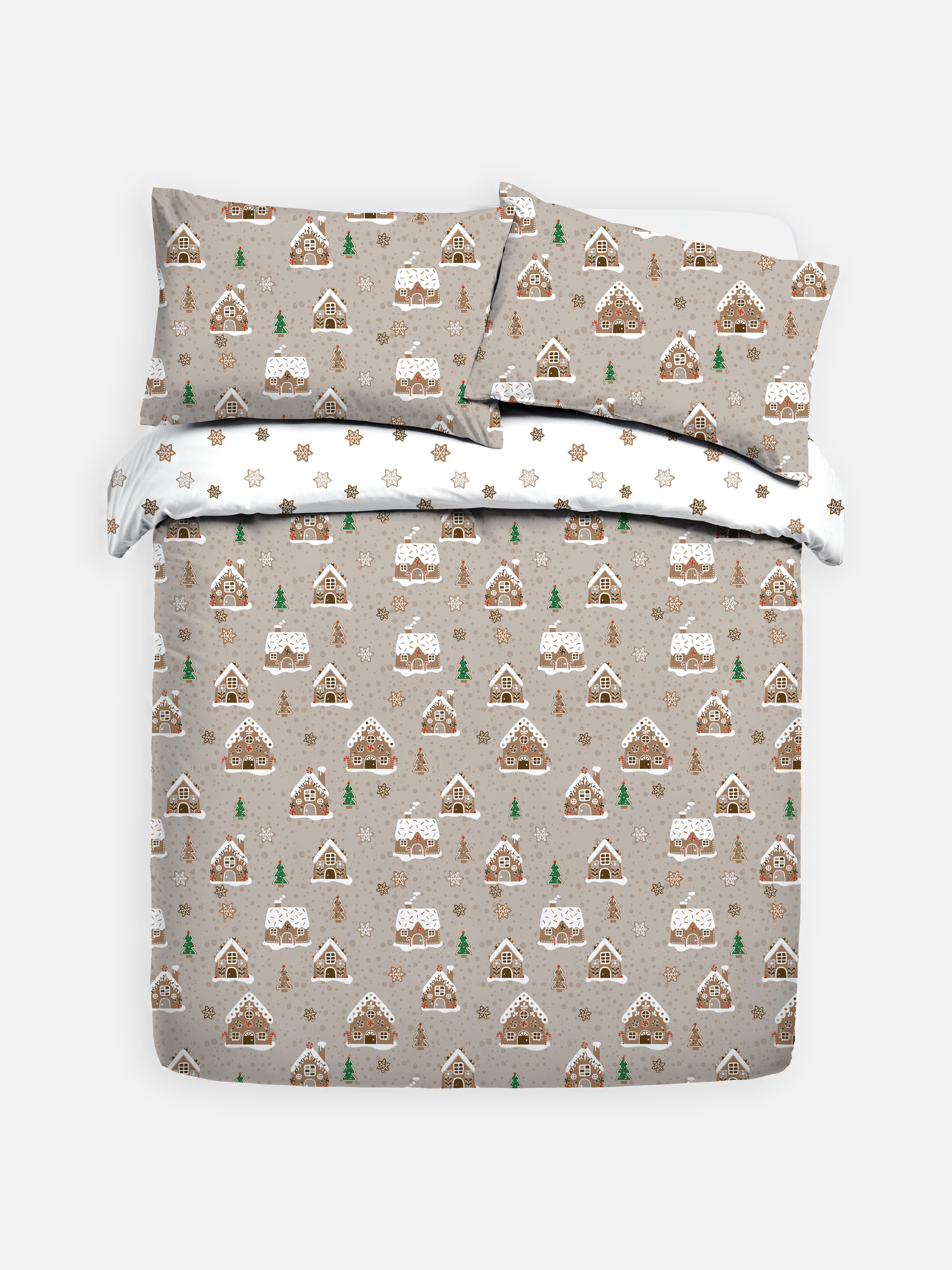 Reversible Gingerbread King Duvet Cover Set