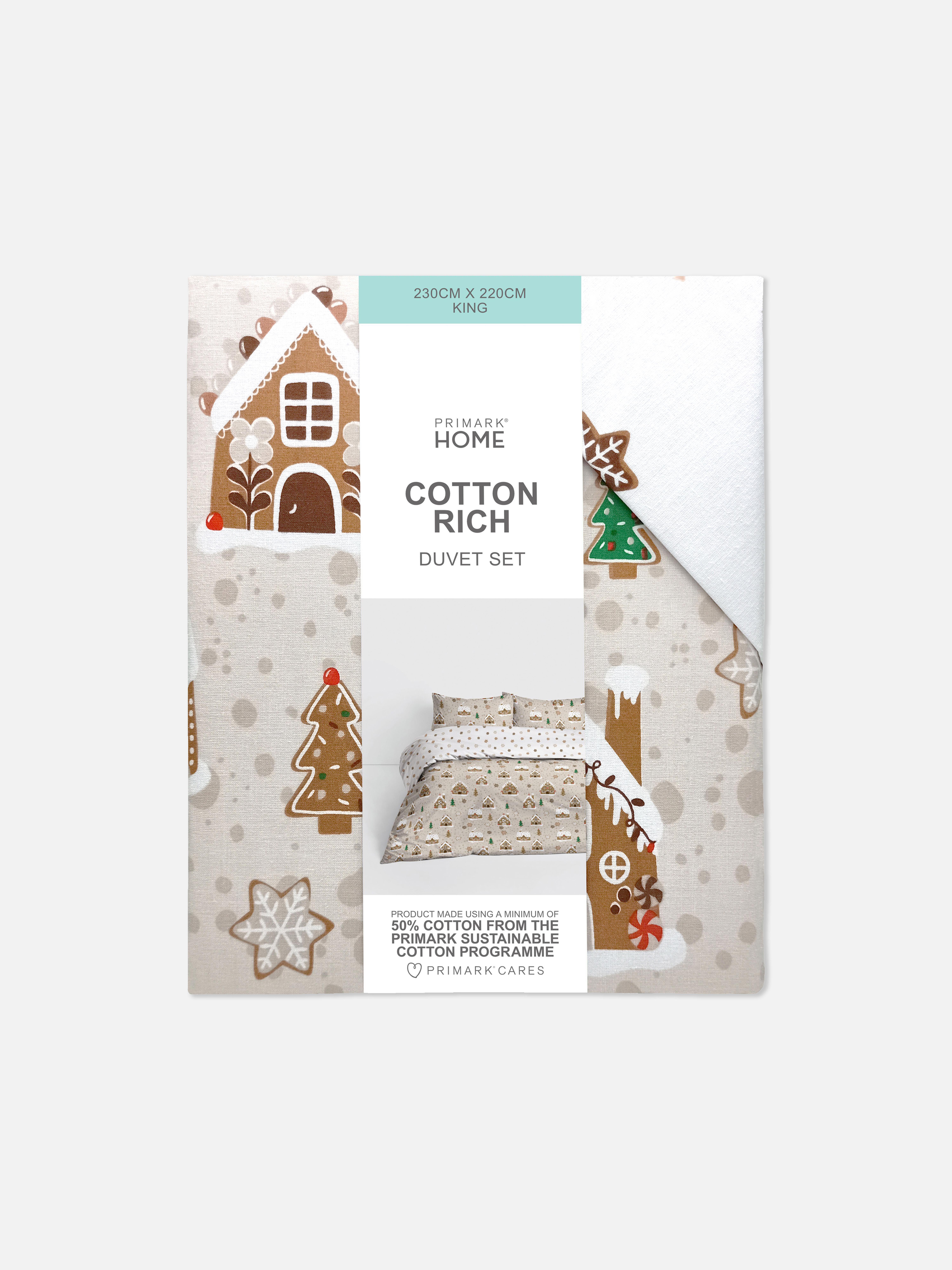 Reversible Gingerbread King Duvet Cover Set