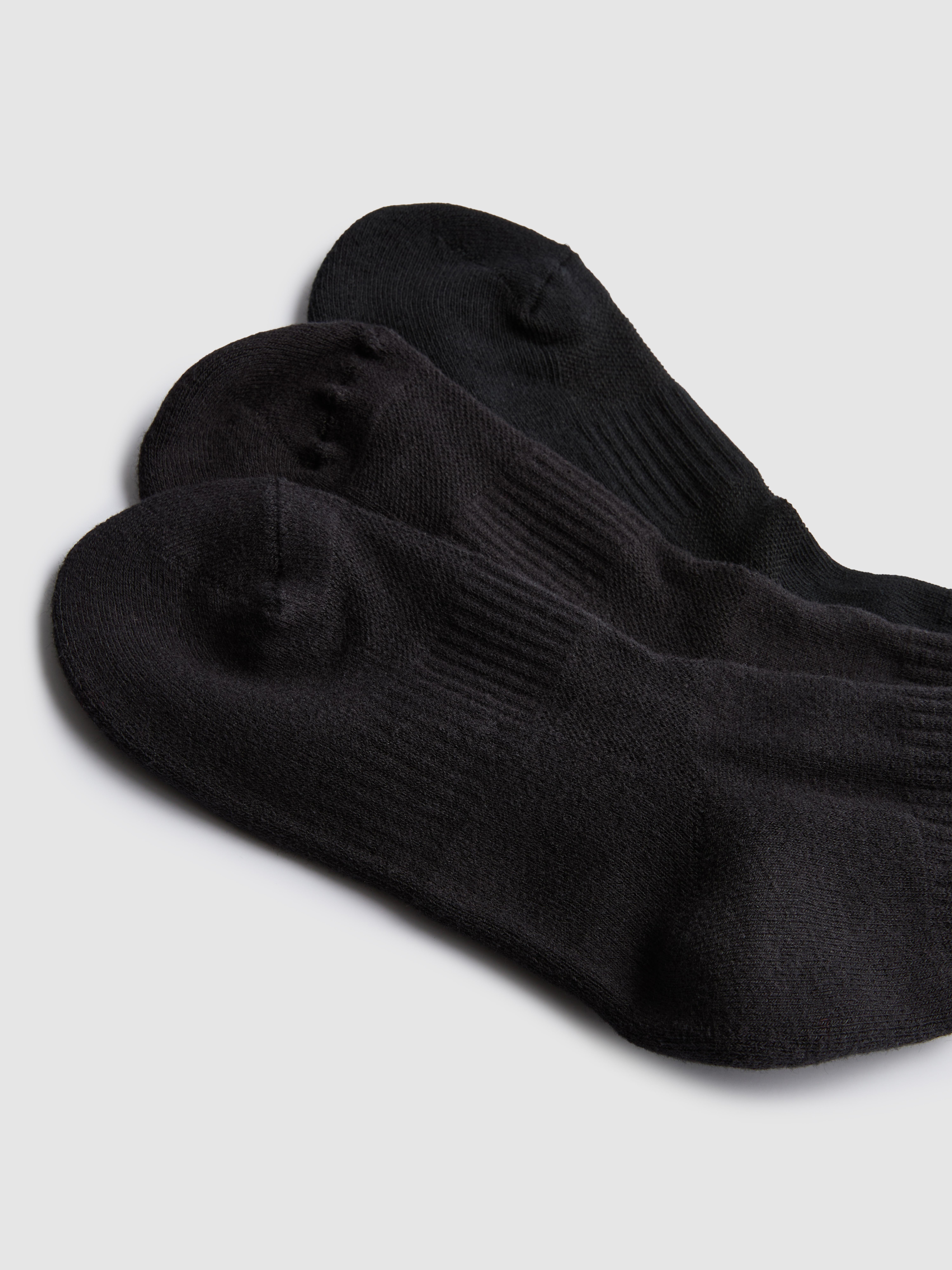 Women's Black 3pk Cotton Active Crew Socks