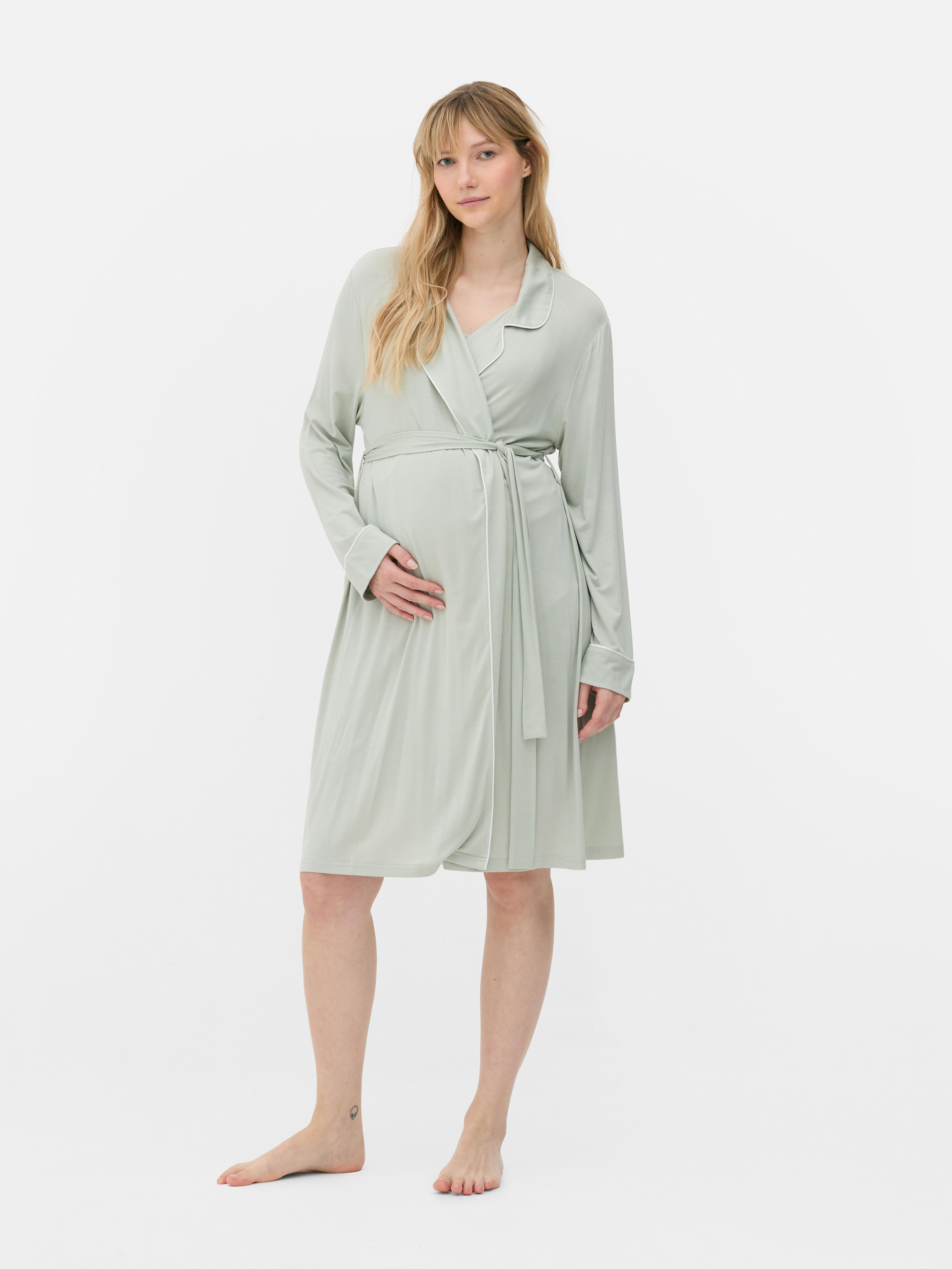 Robe de chambre a ceinture Maternite Vert olive Femme Primark