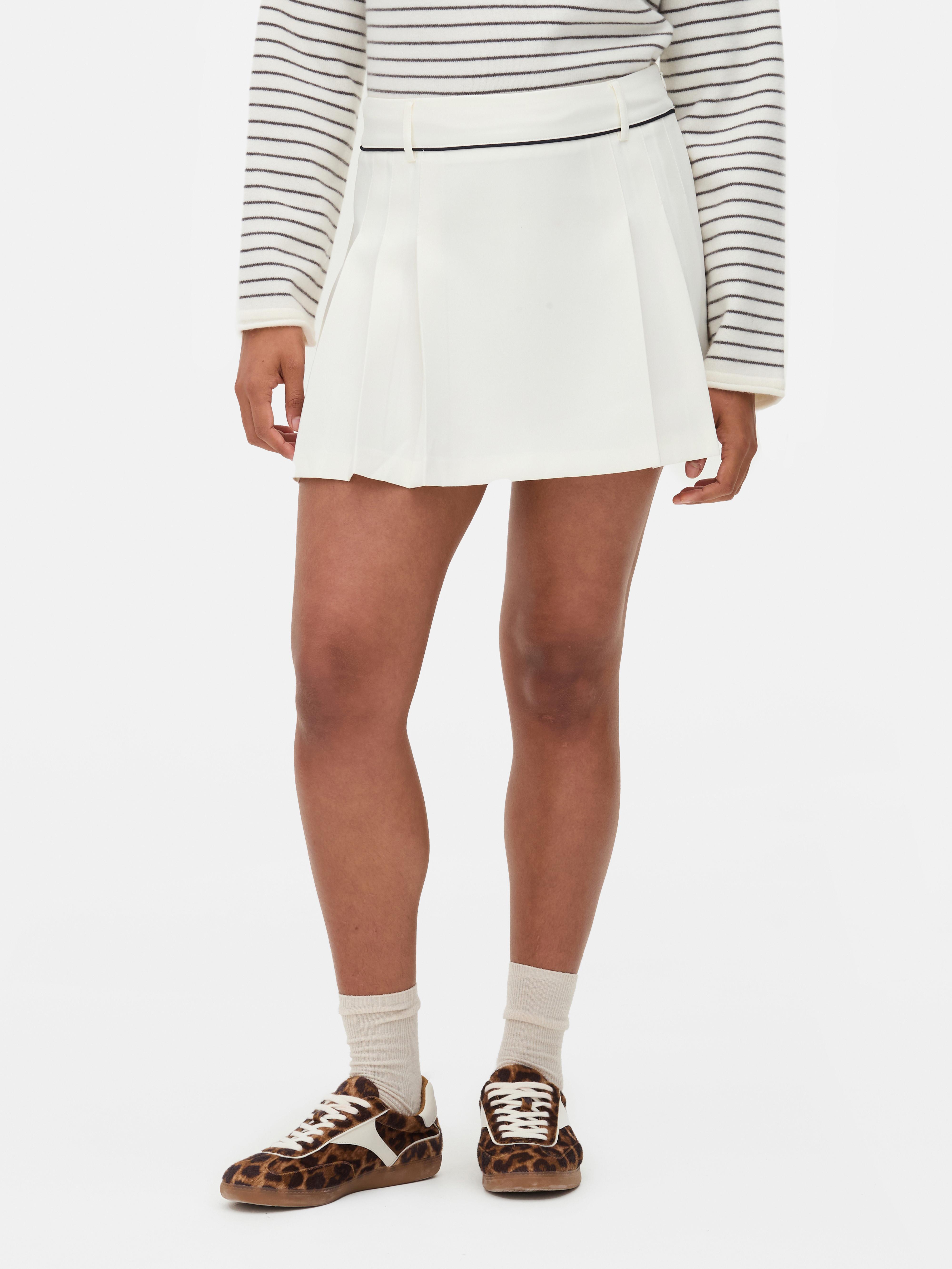 Mini jupe de tennis plissee Blanc Femme Primark