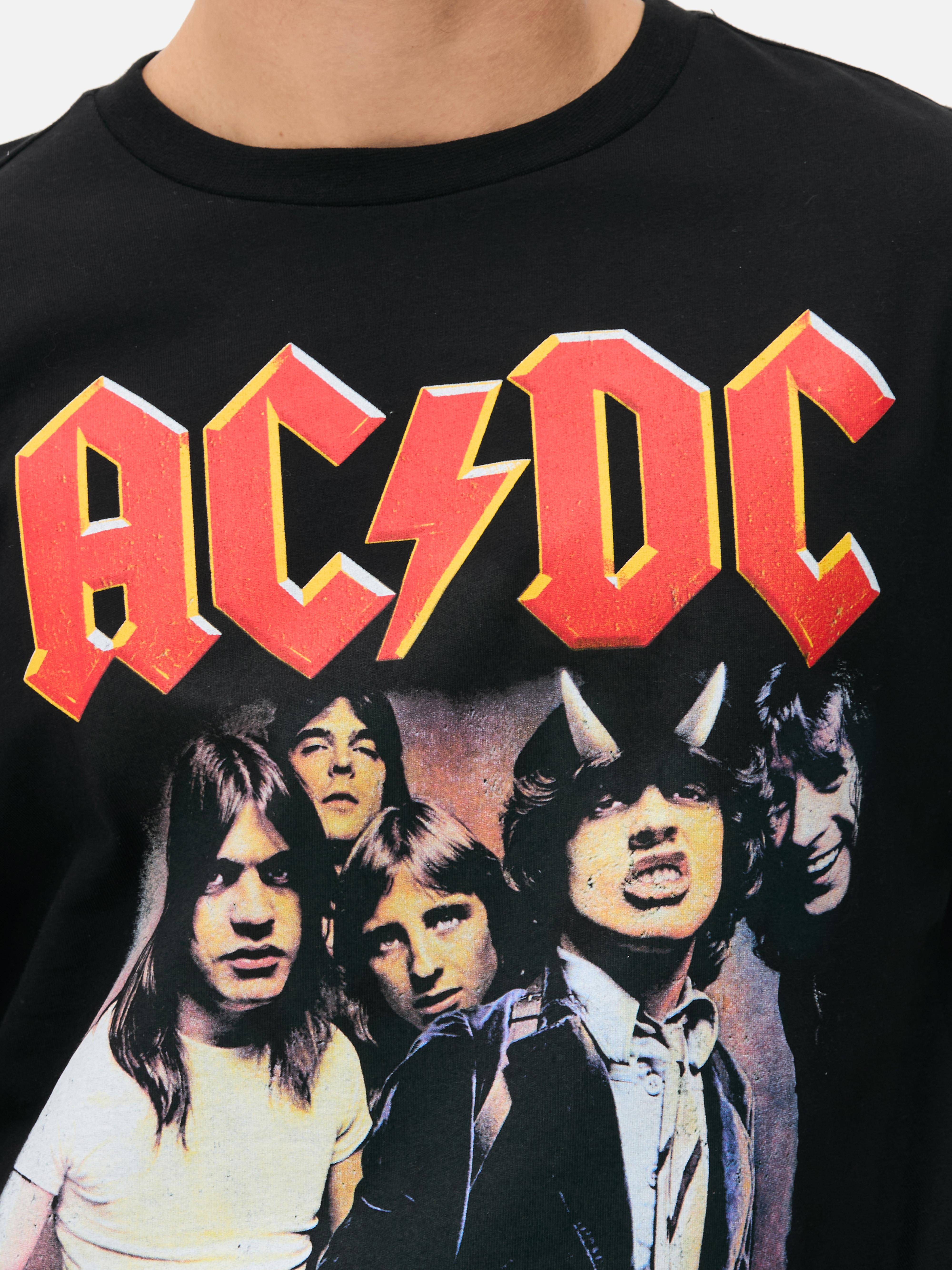 Mens Black AC DC Graphic Band T Shirt Primark