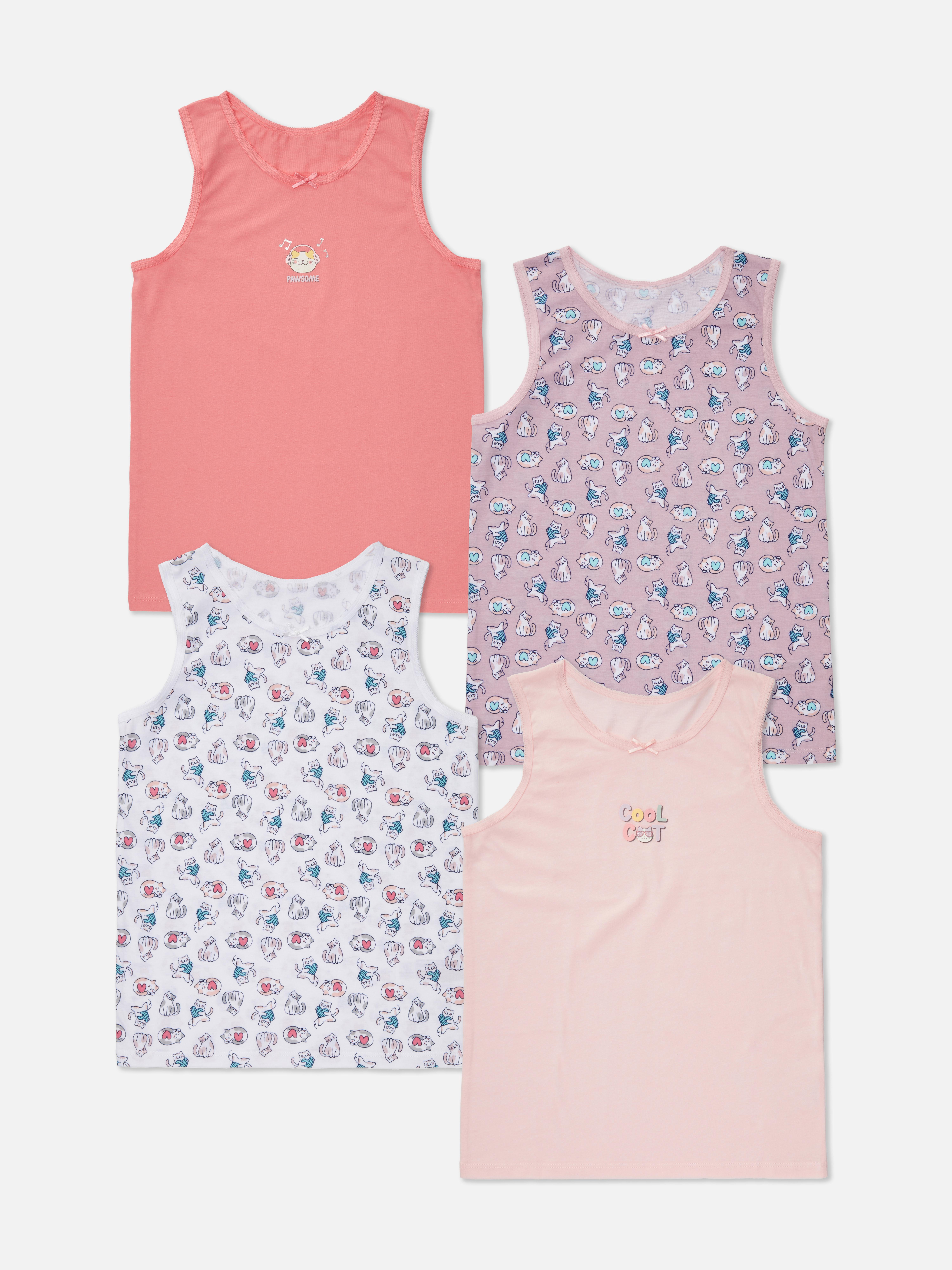Pack 4 tops s/mangas gato