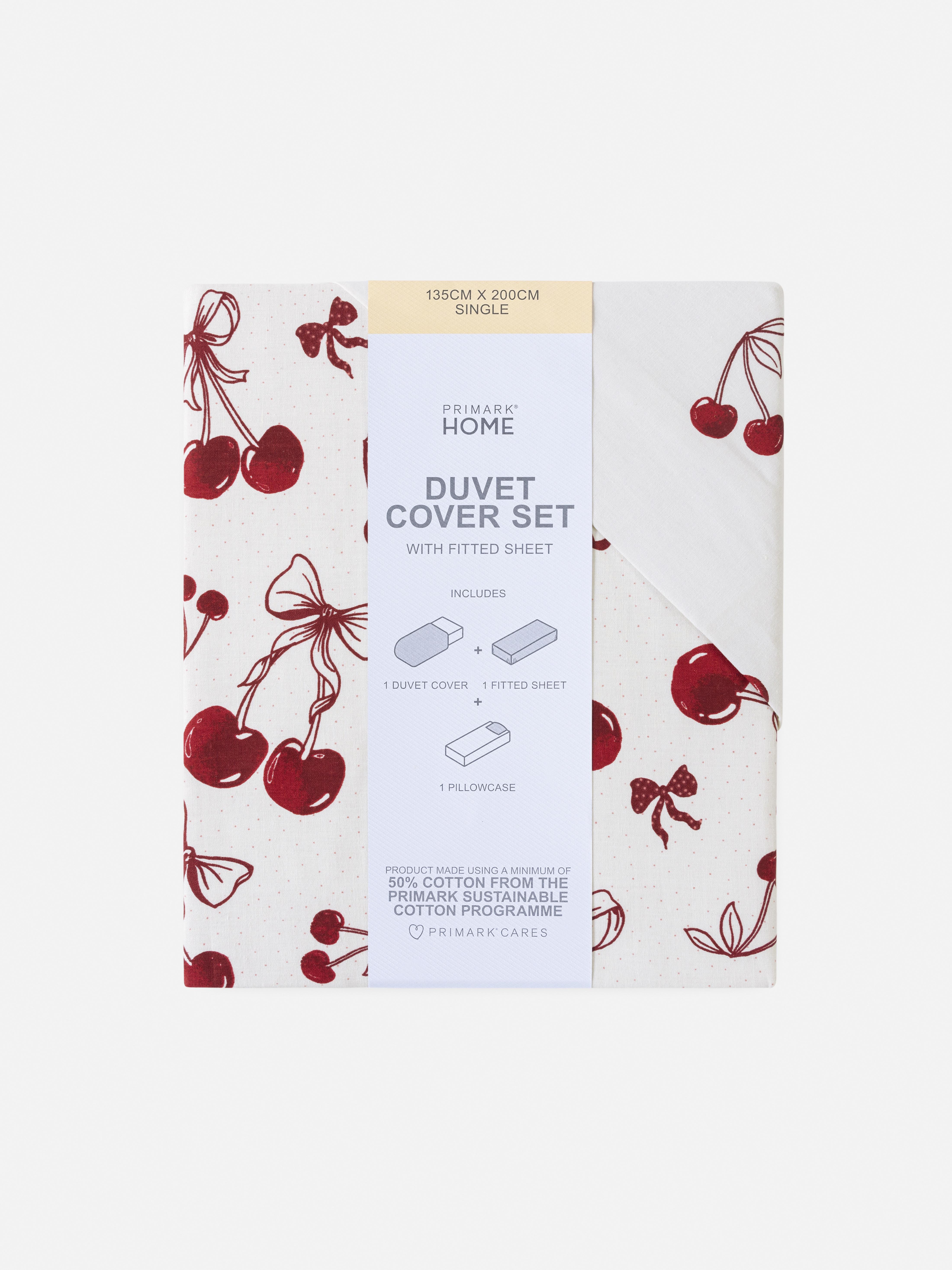 Red Cherry Print Single Duvet Cover Set | Penneys