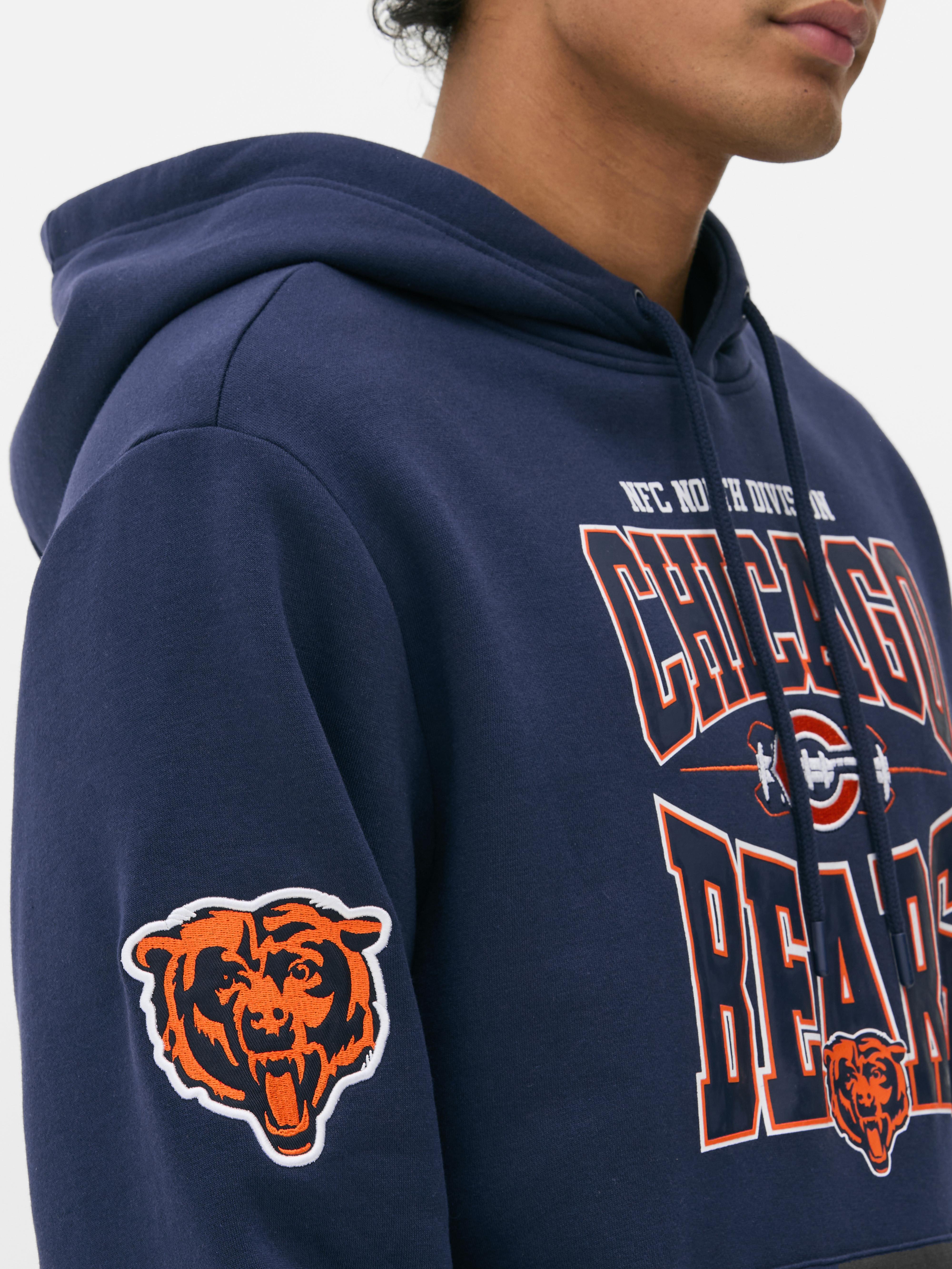 Women s Navy NFL Chicago Bears Logo Hoodie Primark