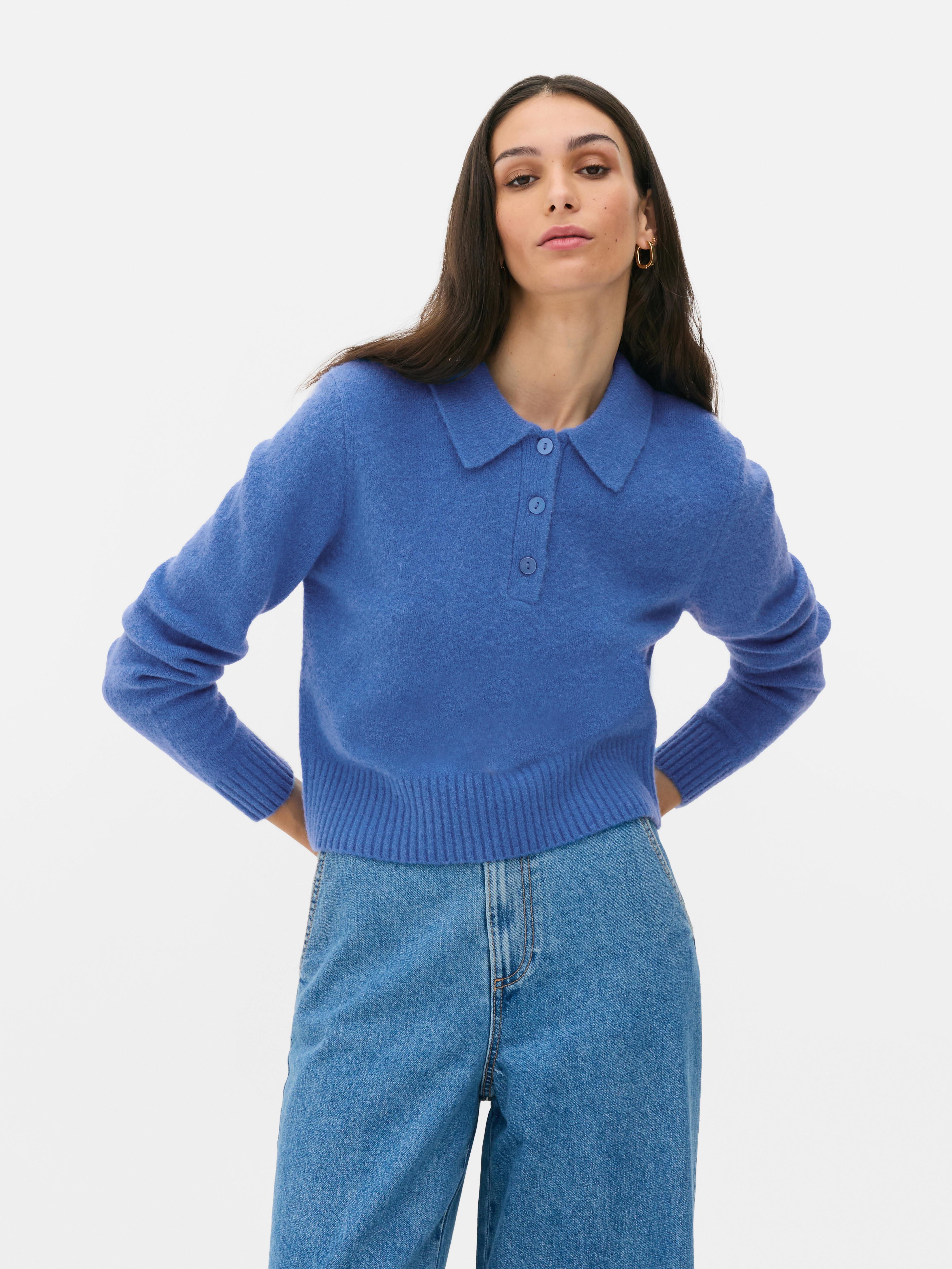 Maglione con colletto a polo - Azzurro - Donna | Primark