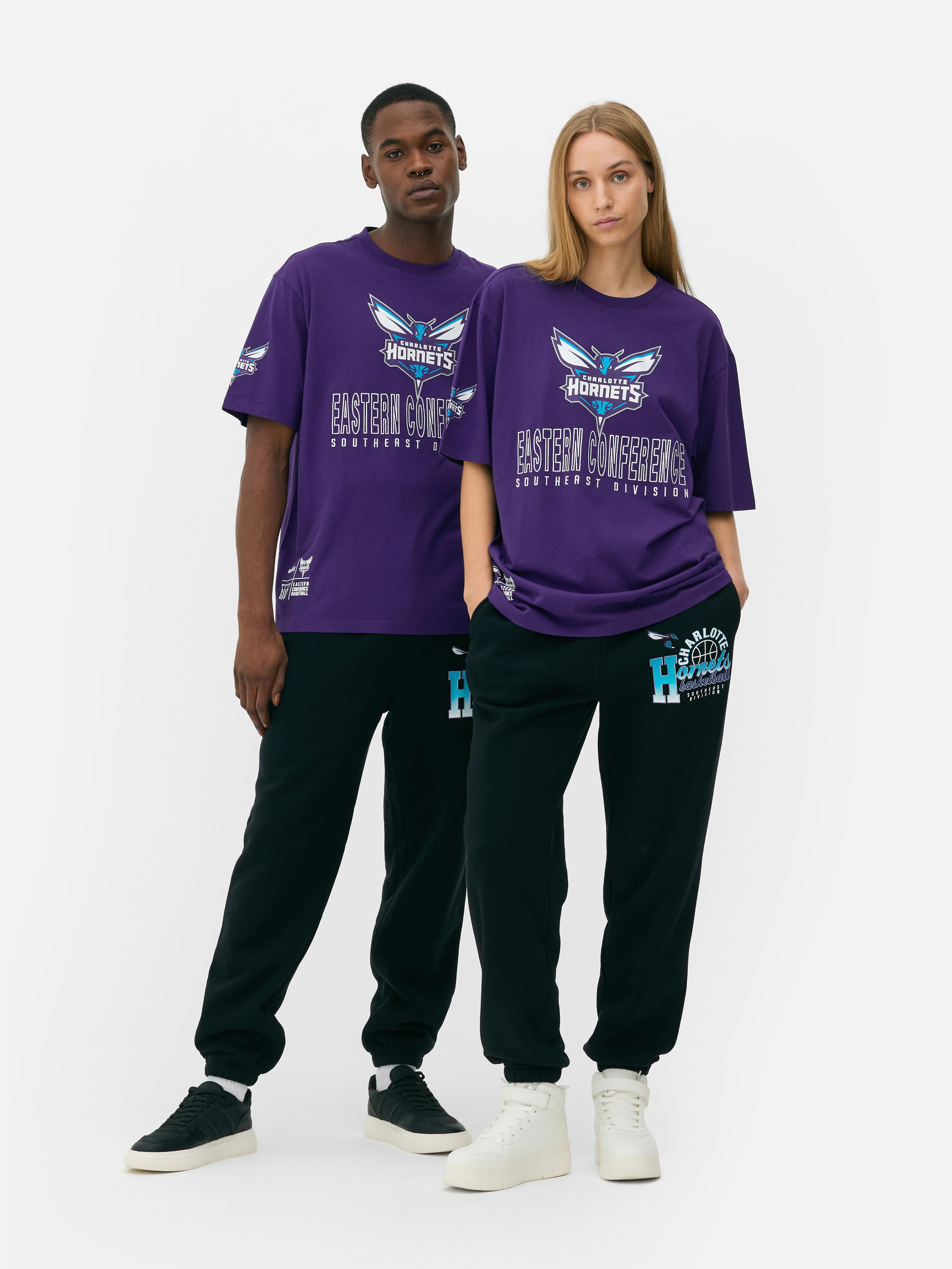 Women s Purple NBA Charlotte Hornets Logo T Shirt Primark
