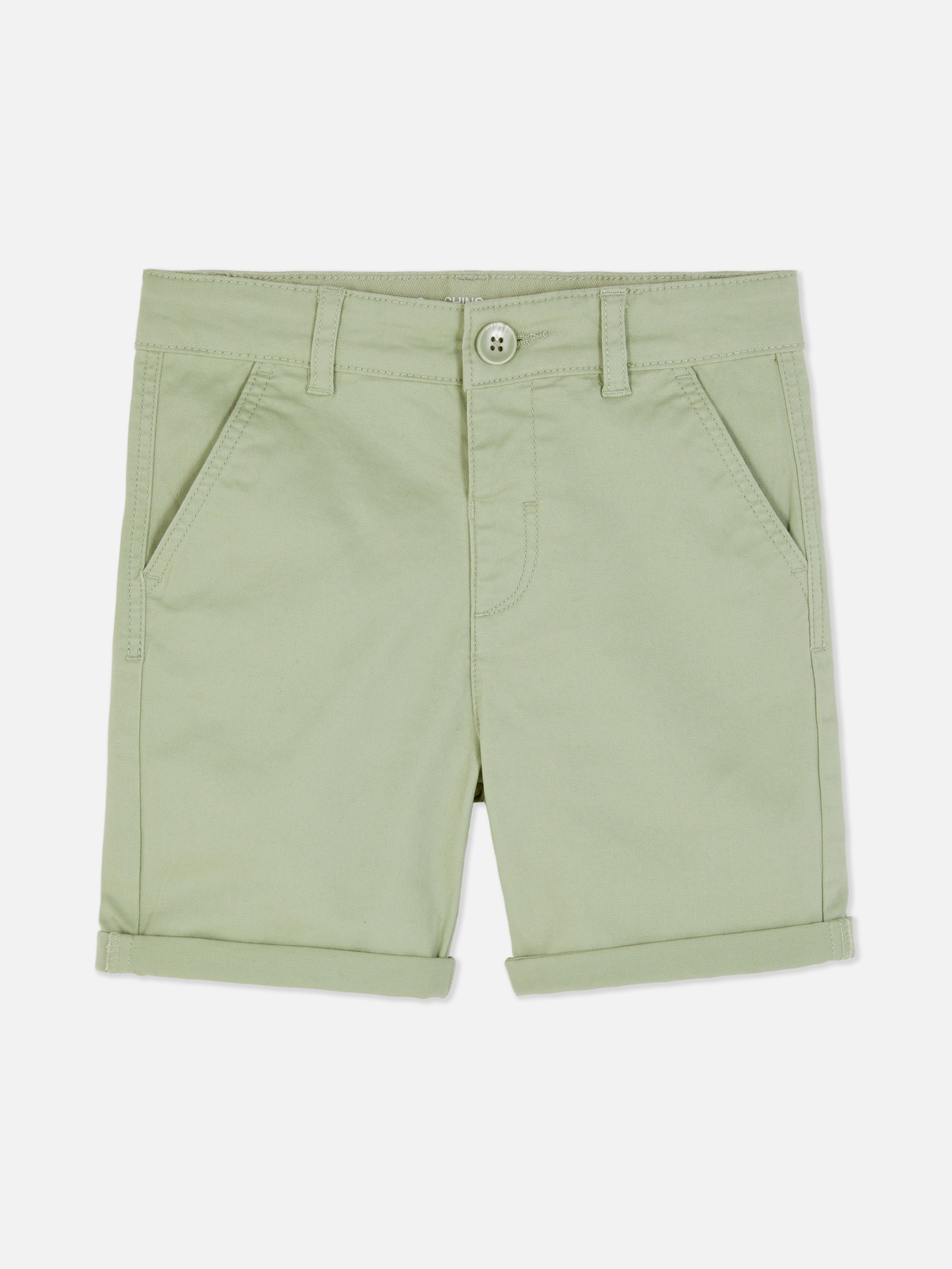Chinoshort met omslag Groen