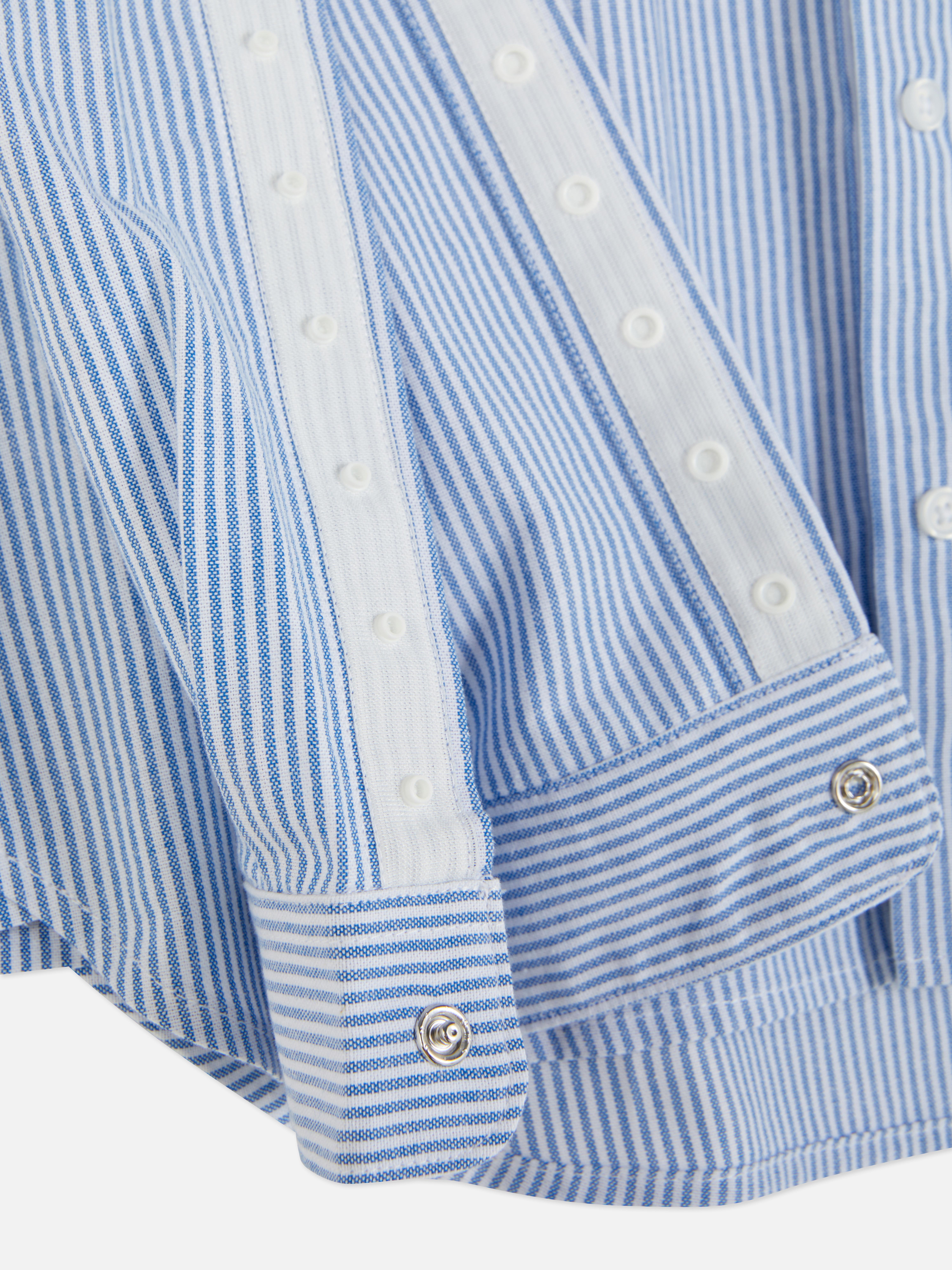 Camisa Oxford riscas cadeira de rodas adaptável