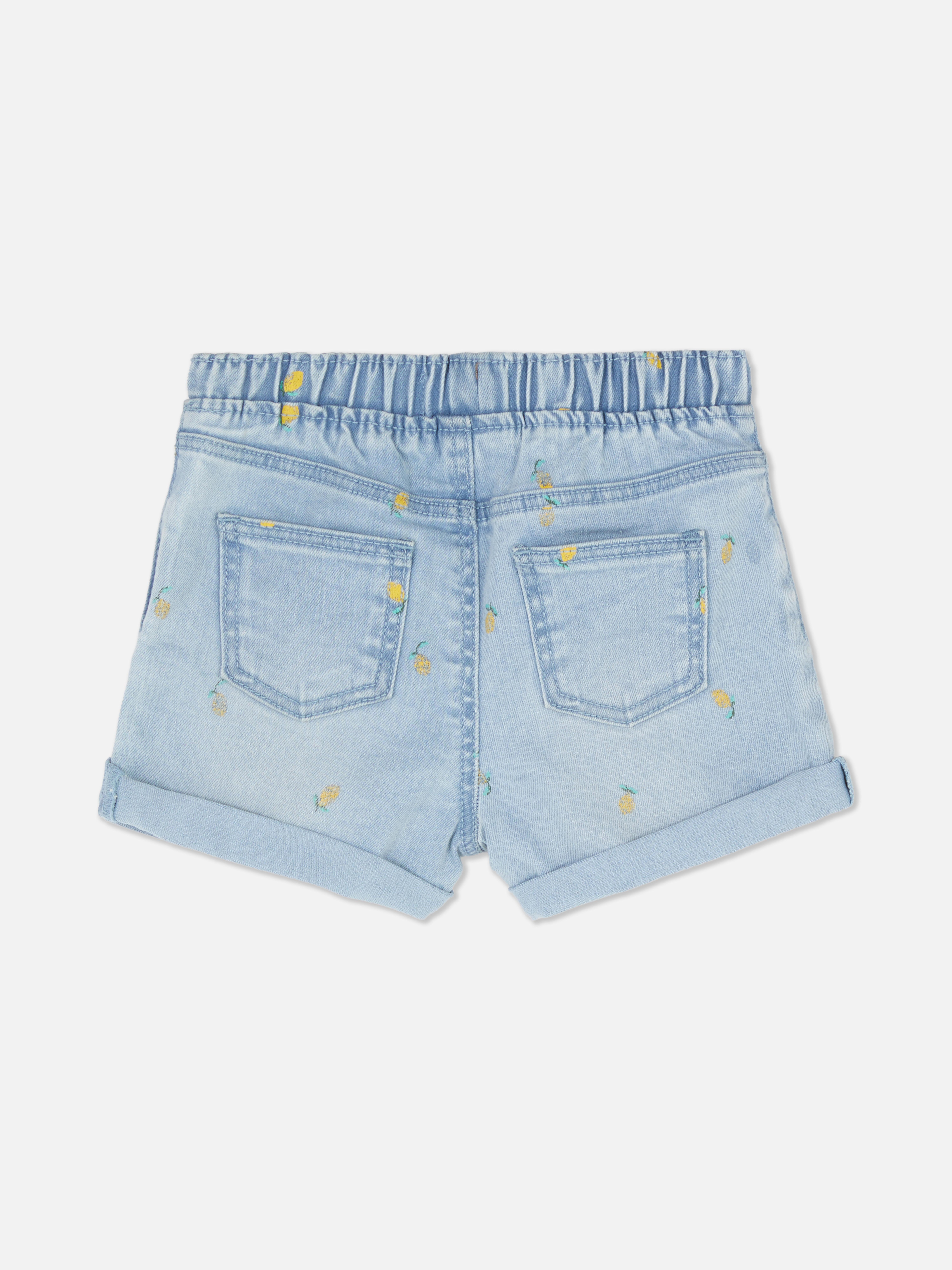 Demin Lemon Pattern Shorts
