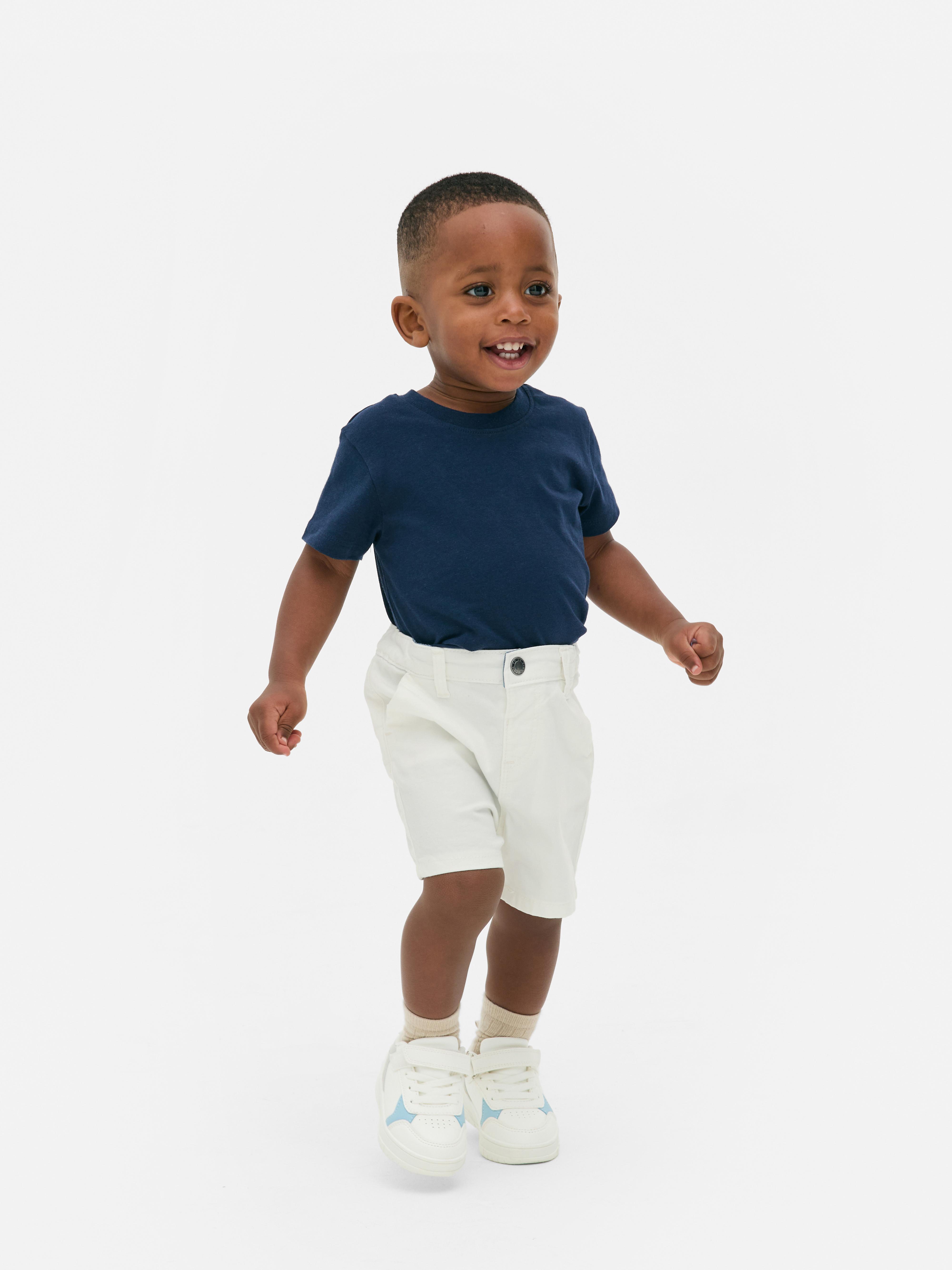 Chinoshort met stretch Wit