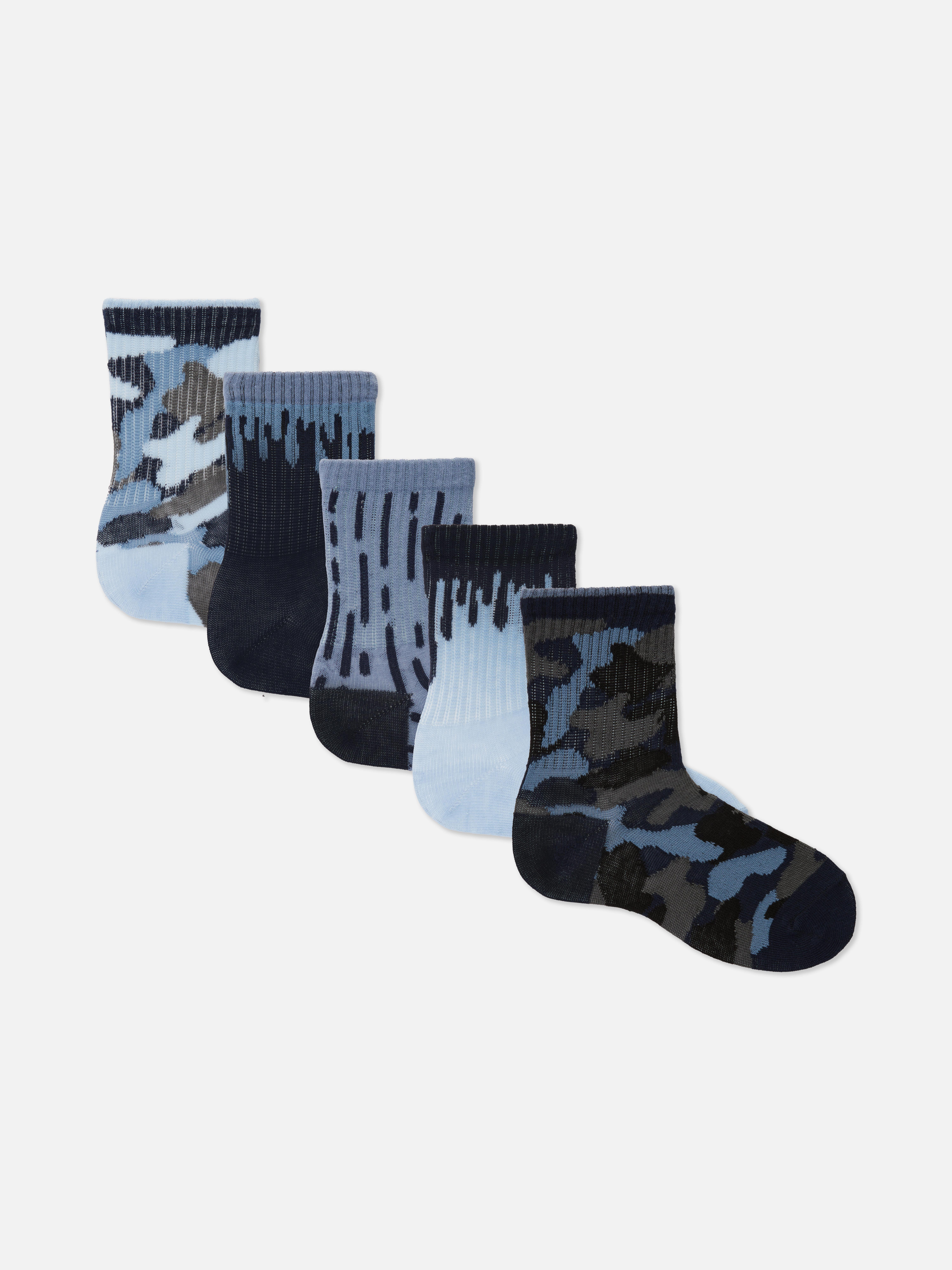 5pk Camouflage Ankle Socks
