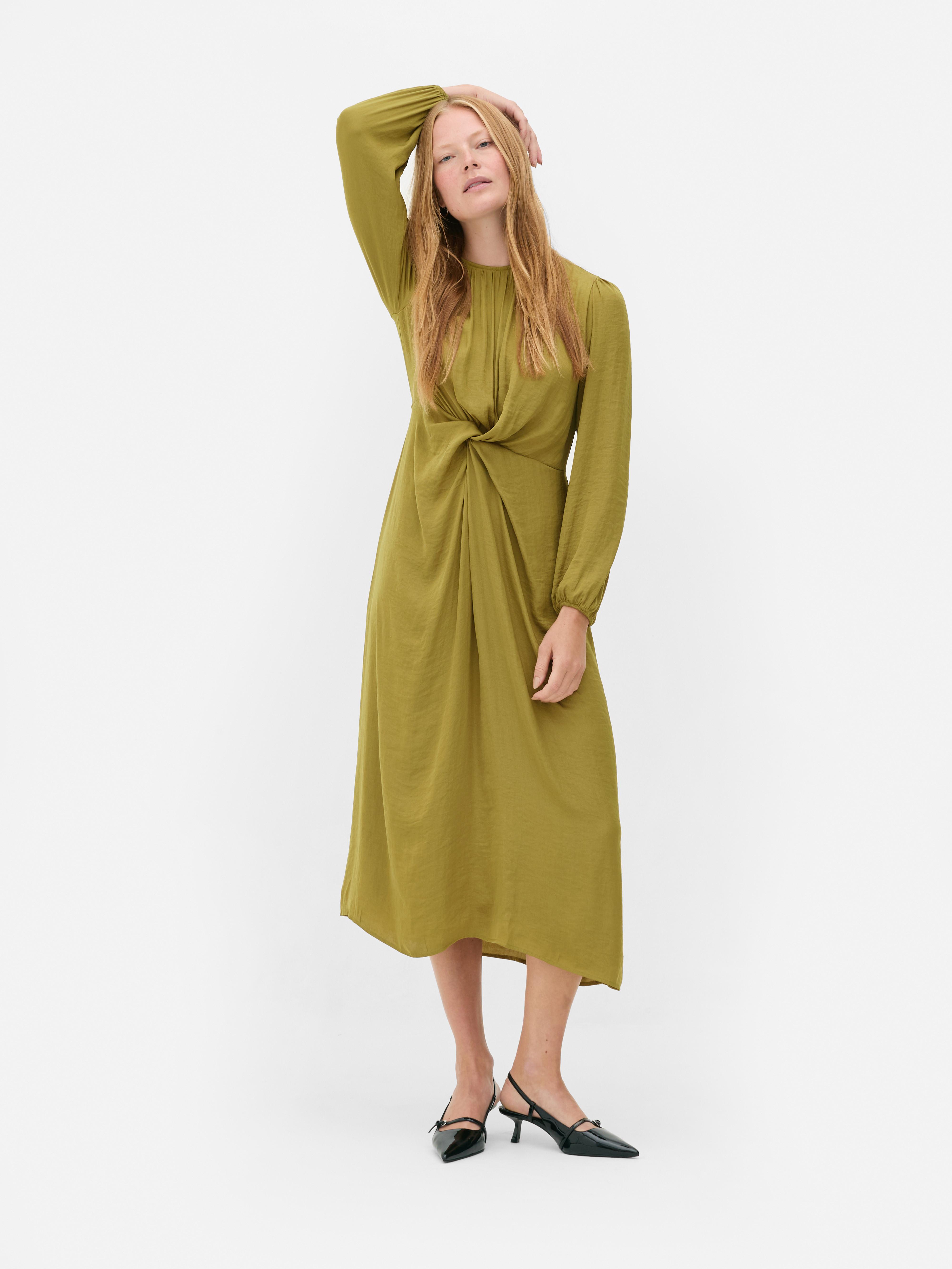 Womens Green The Edit Twist Midi Dress Primark