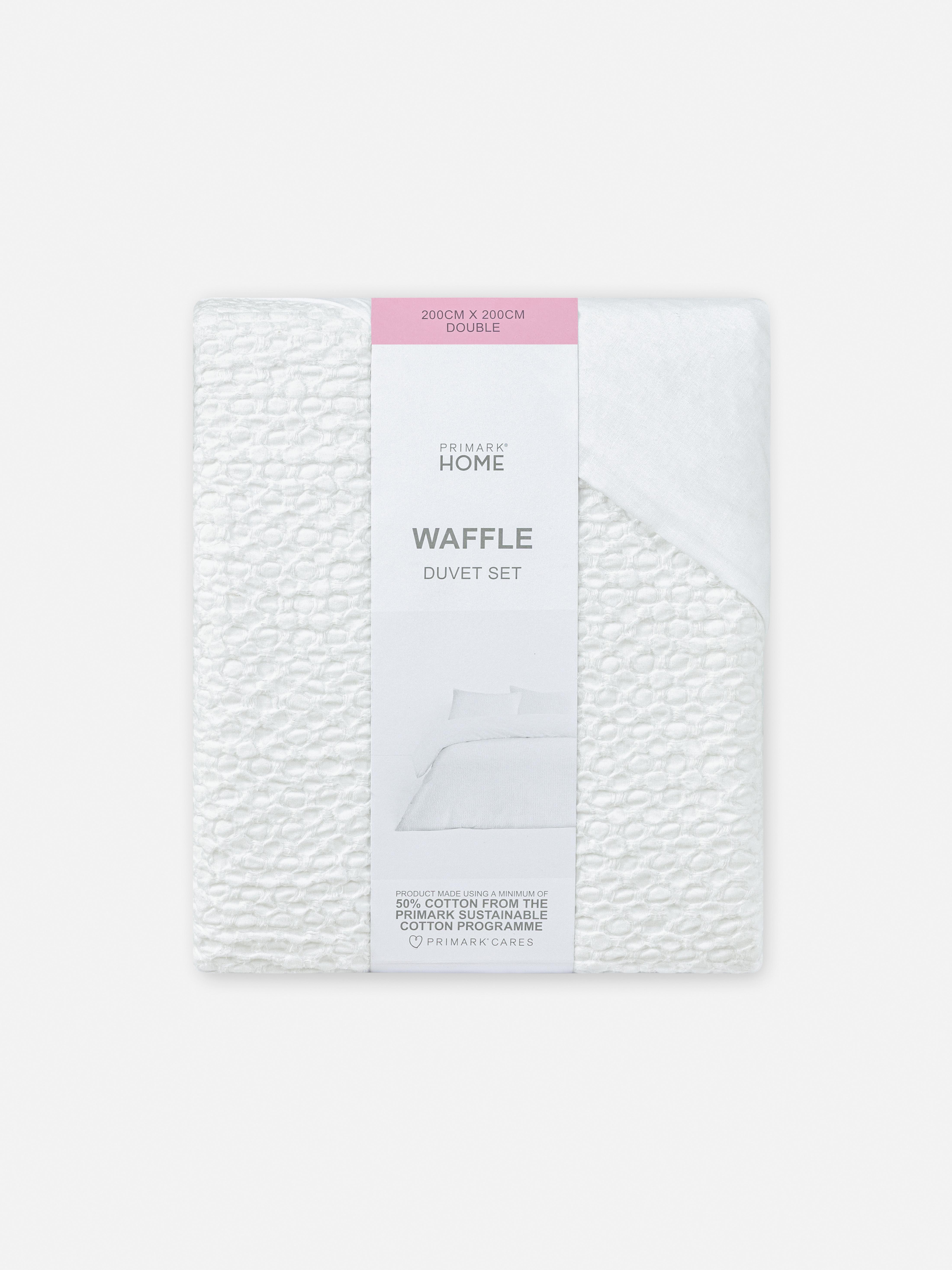 Conjunto capa edredão casal textura waffle