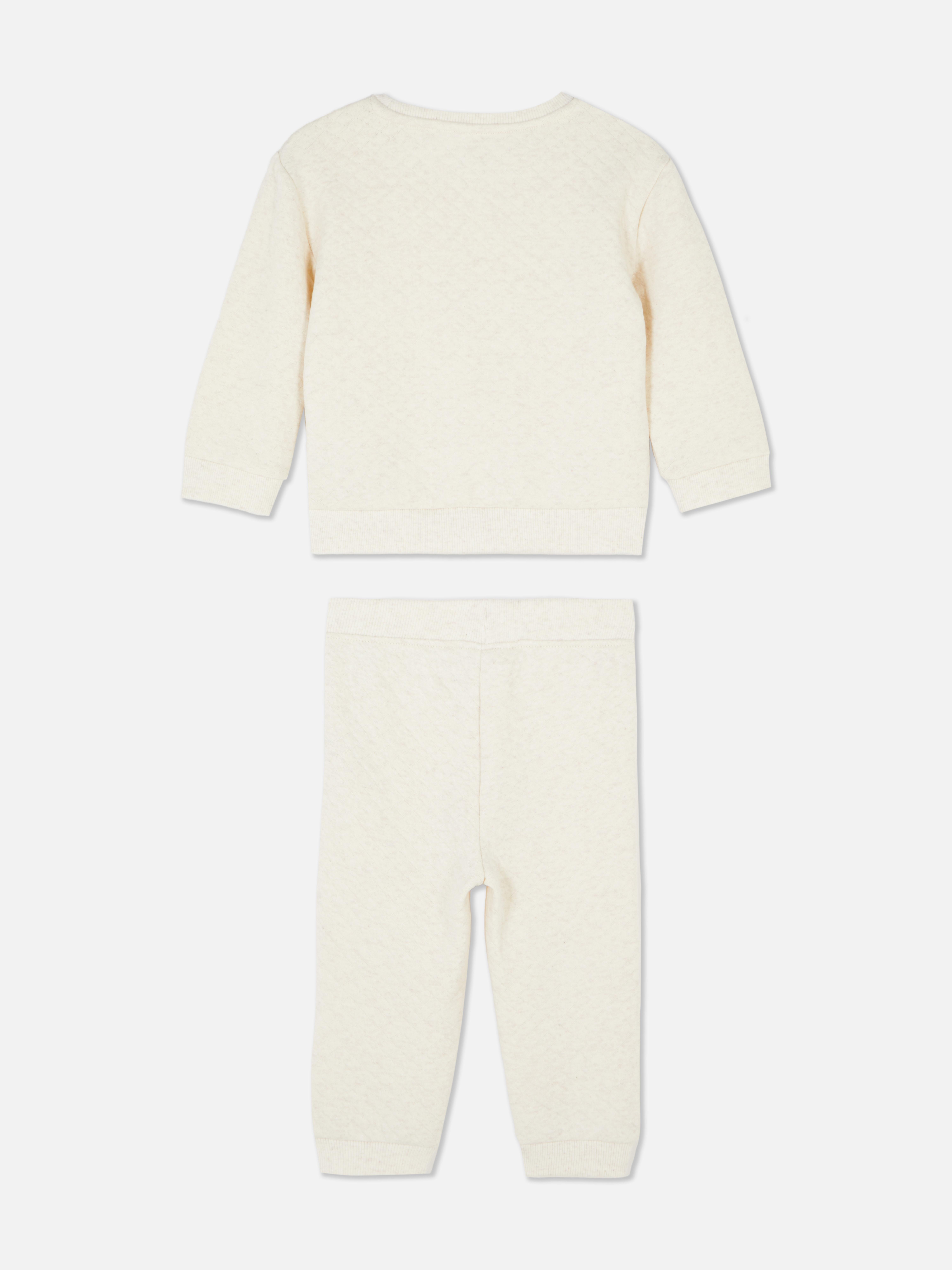 Zestaw z teksturowaną bluzą i spodniami dresowymi