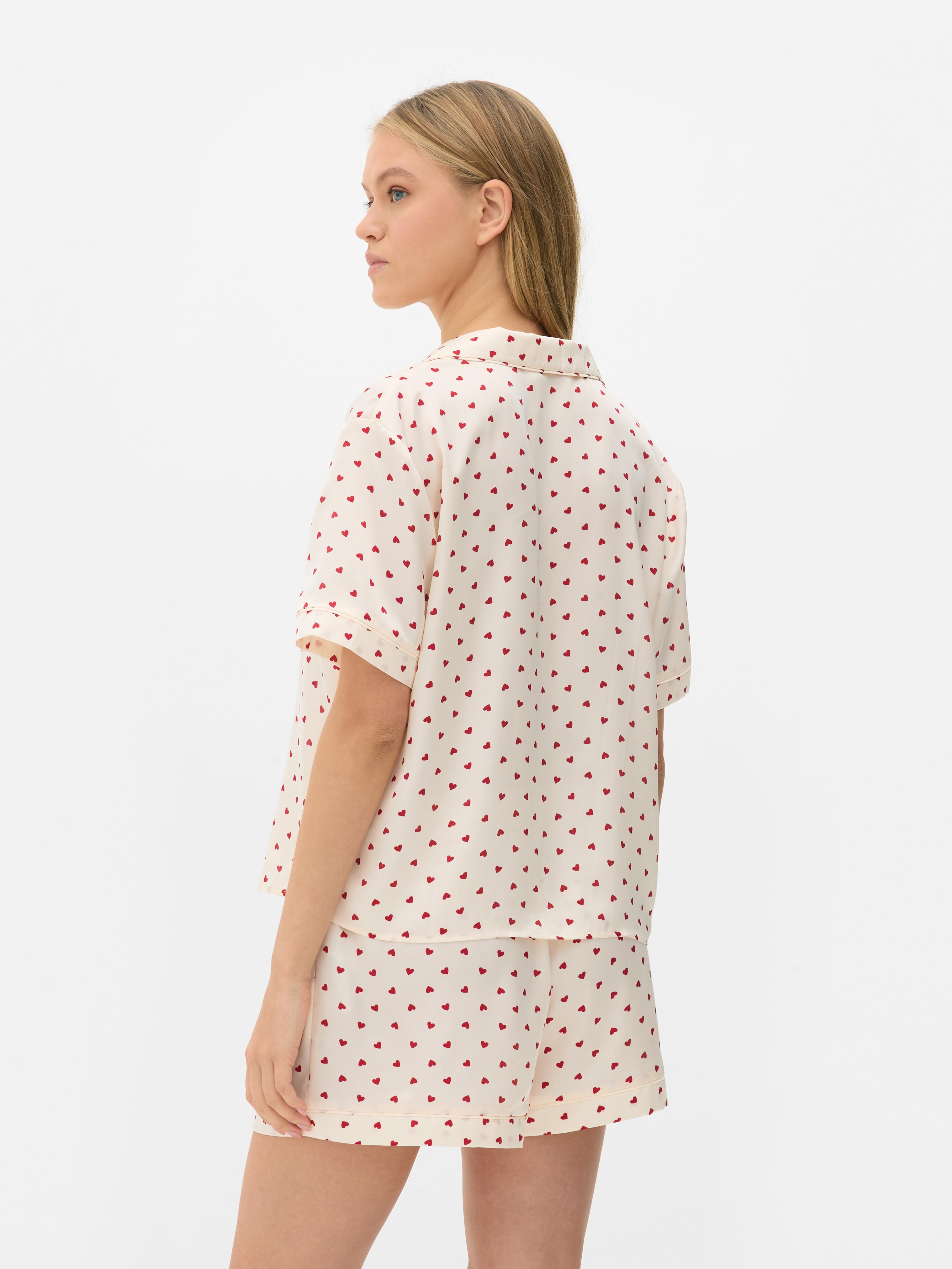 Satin Pyjama Shirt and Shorts Set