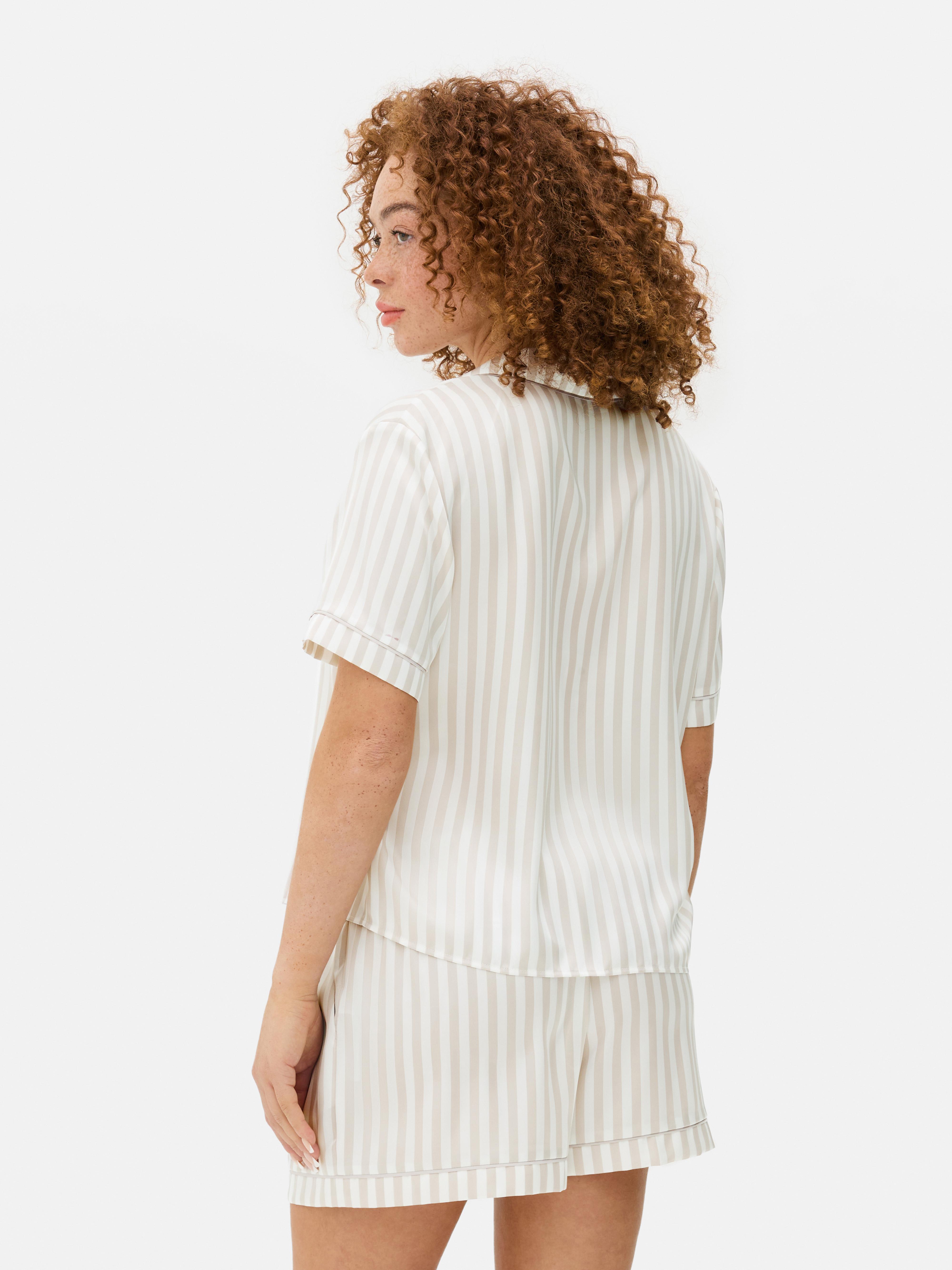 Satin Pyjama Shirt and Shorts Set