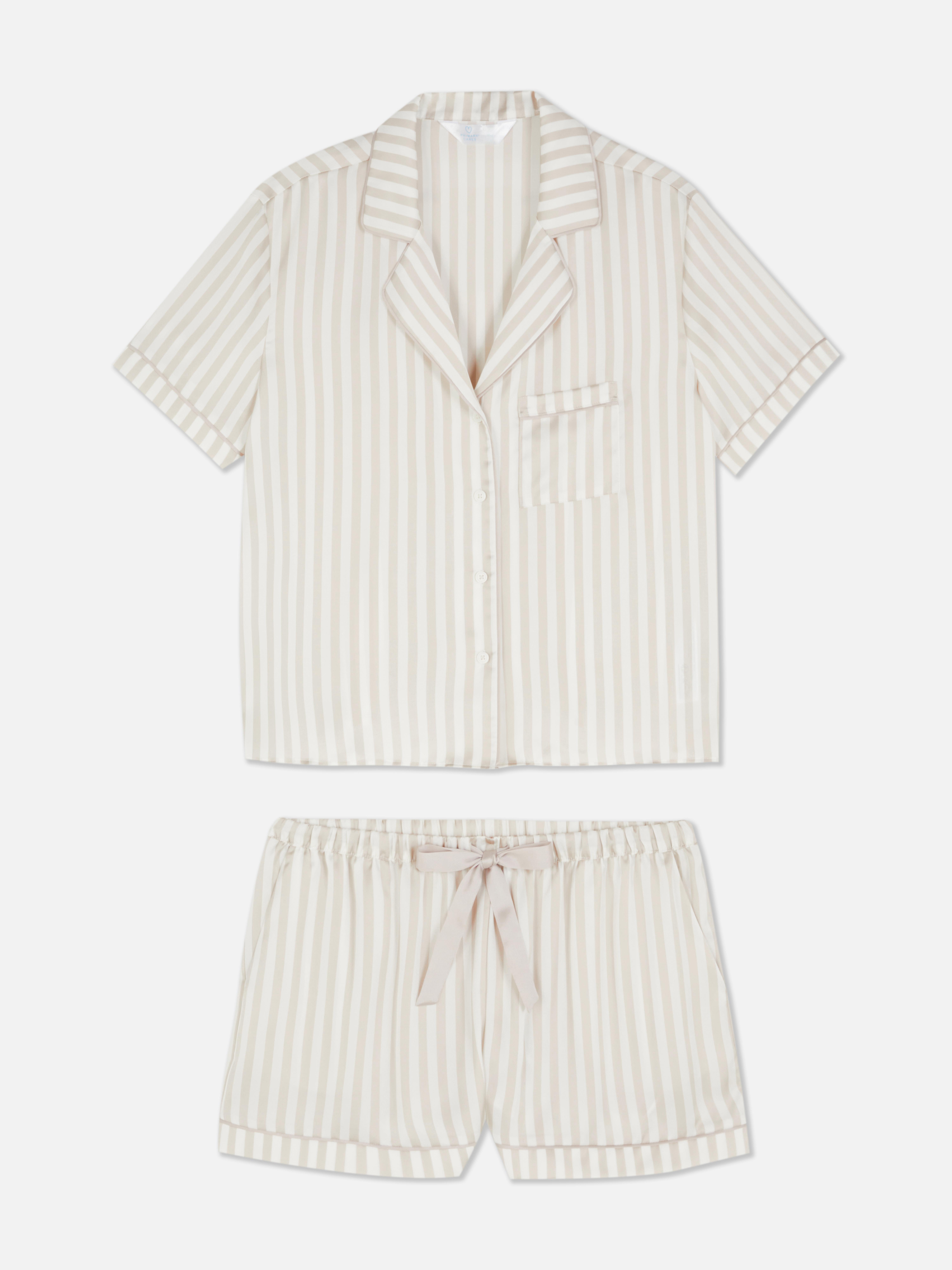 Satin Pyjama Shirt and Shorts Set