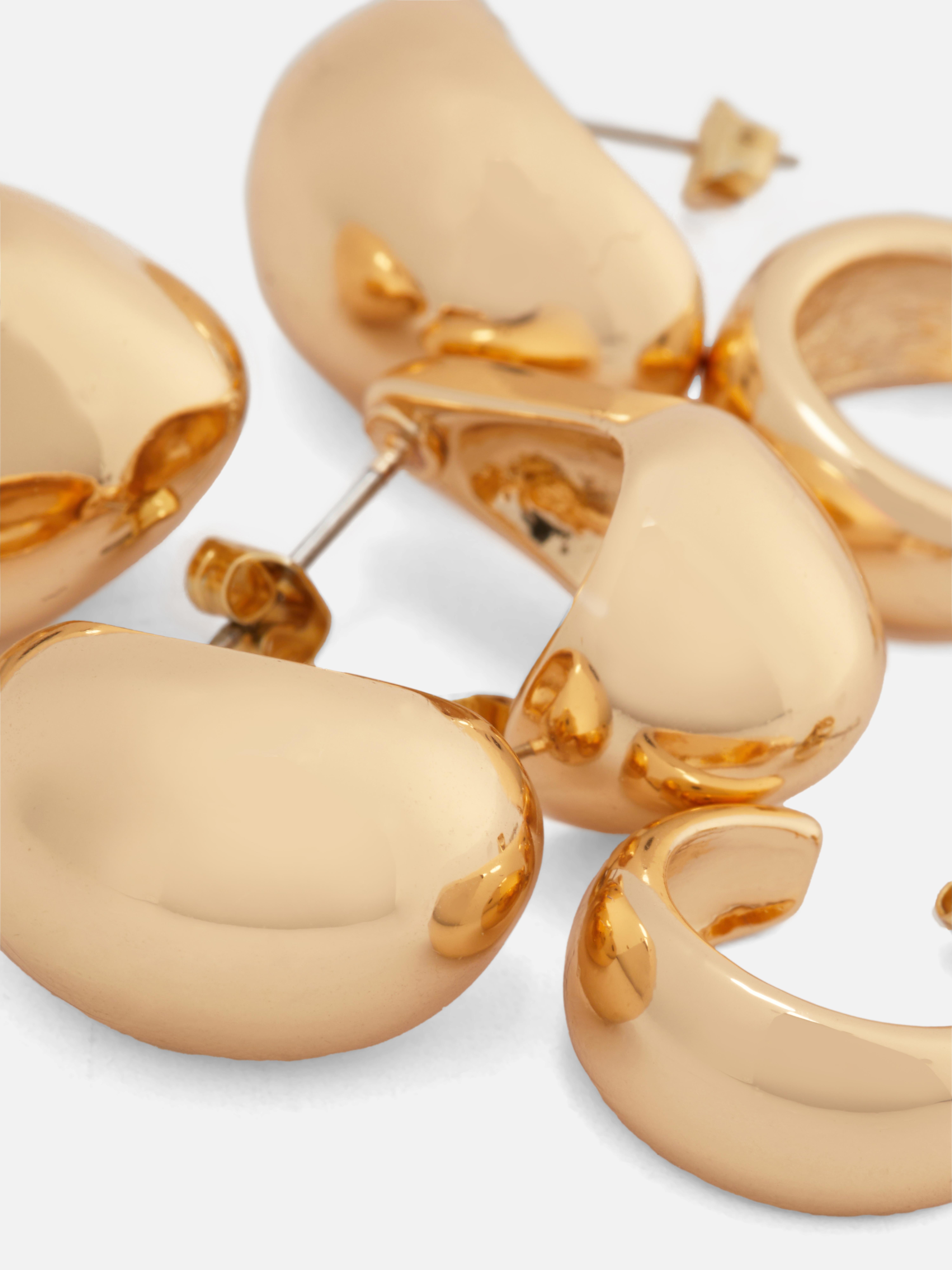 3pk The Edit Dome Hooped Earrings