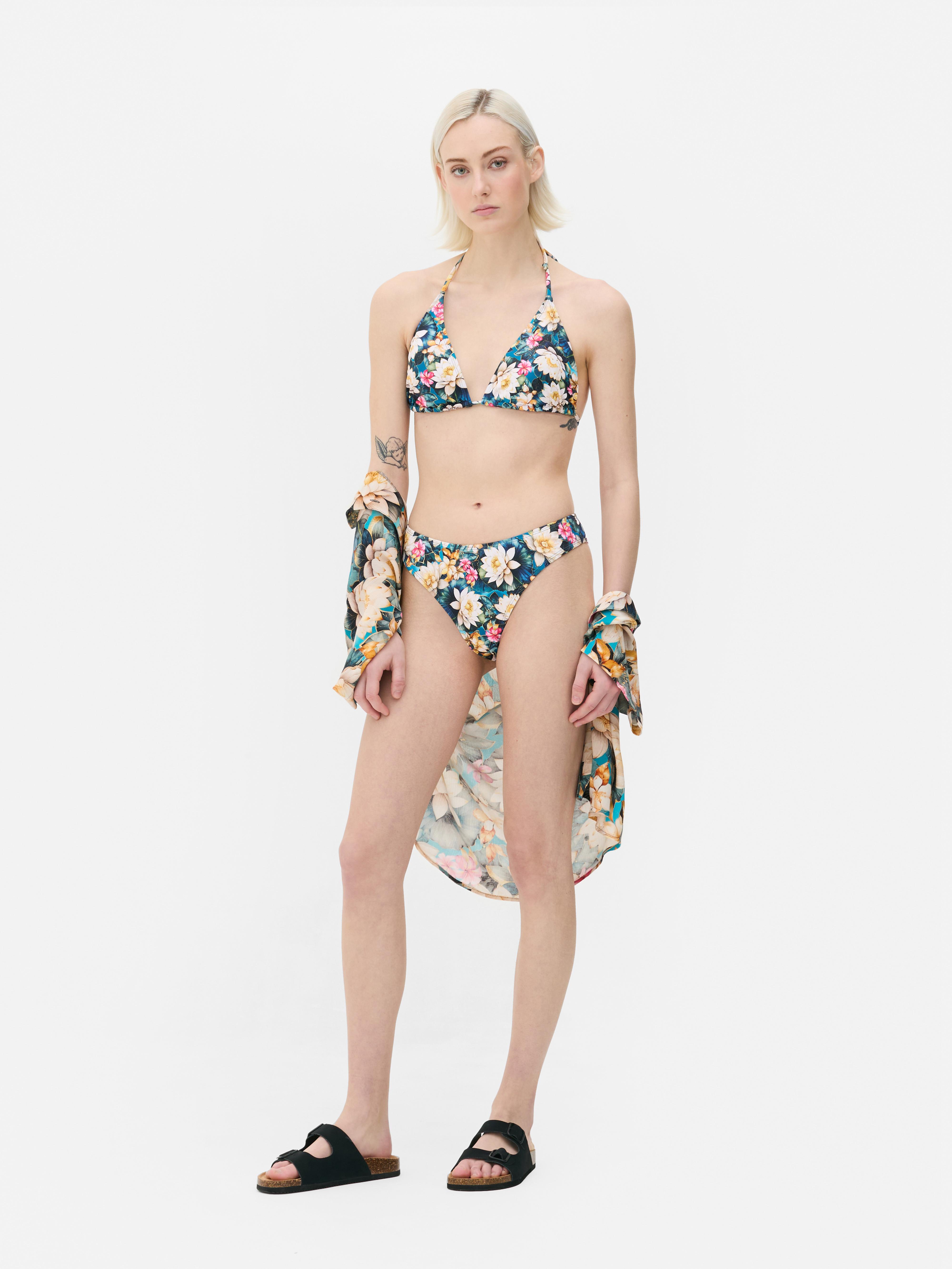 Printed Triangle Bikini Top