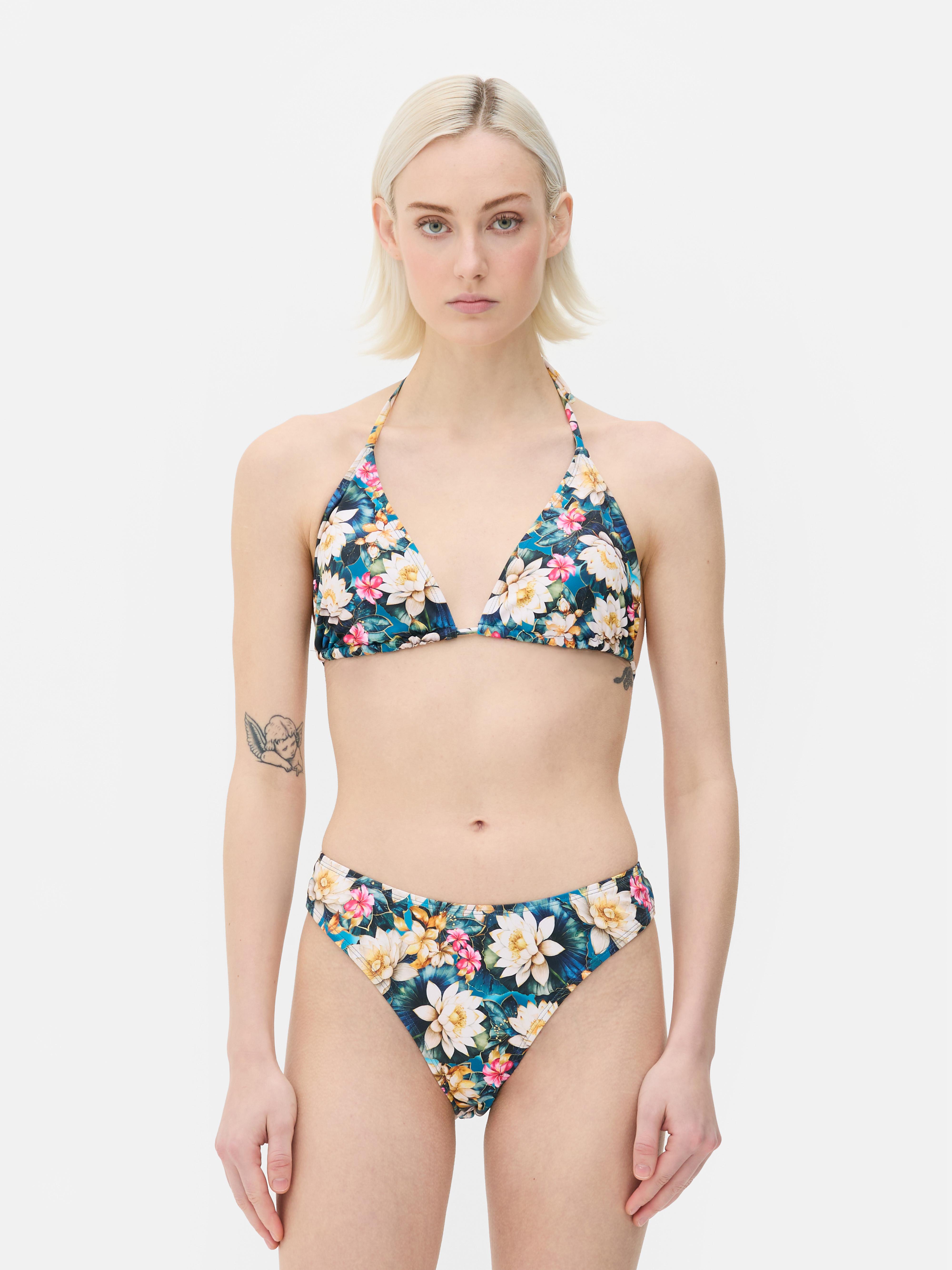 Printed Triangle Bikini Top