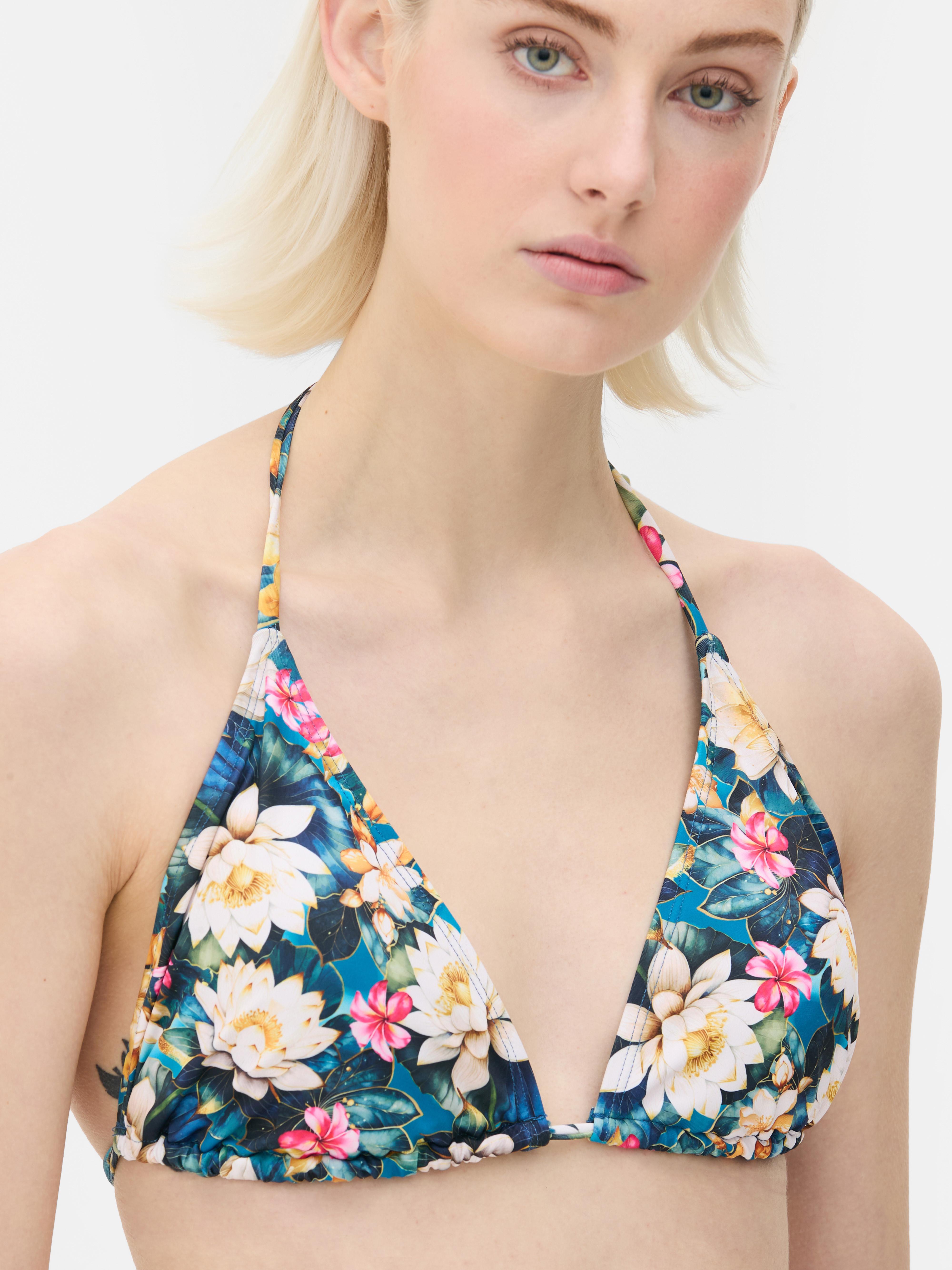 Printed Triangle Bikini Top