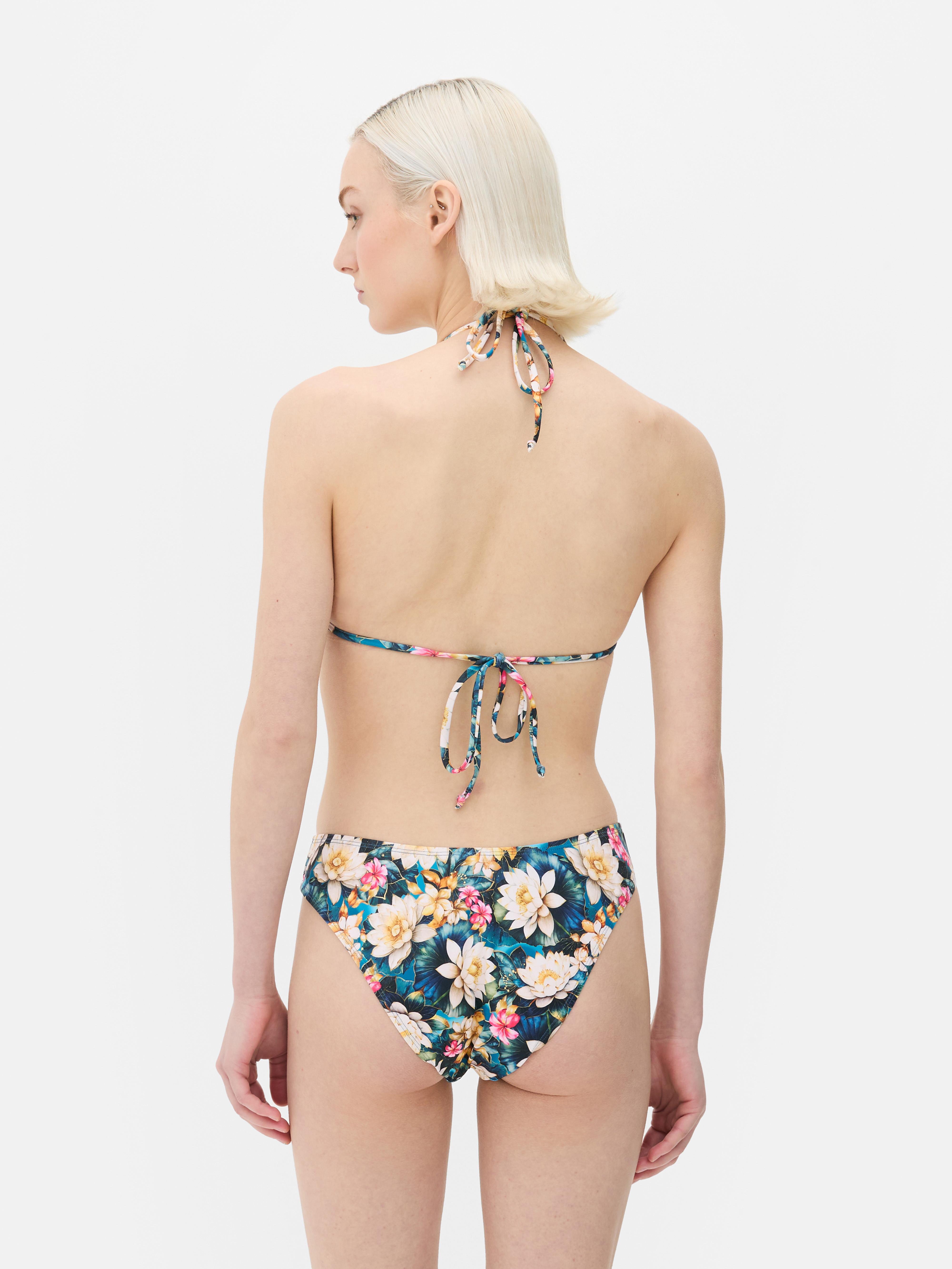 Printed Triangle Bikini Top