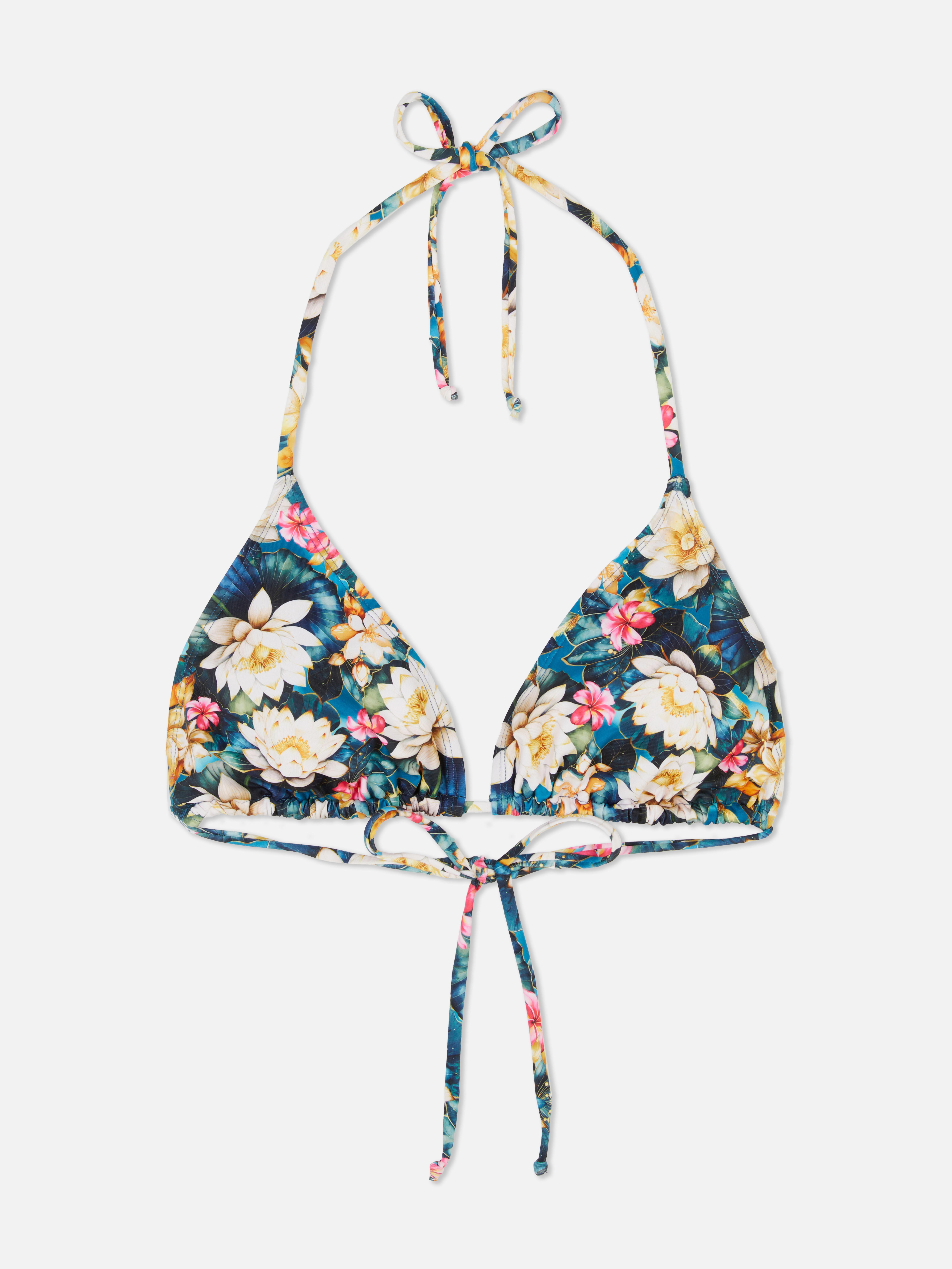 Printed Triangle Bikini Top