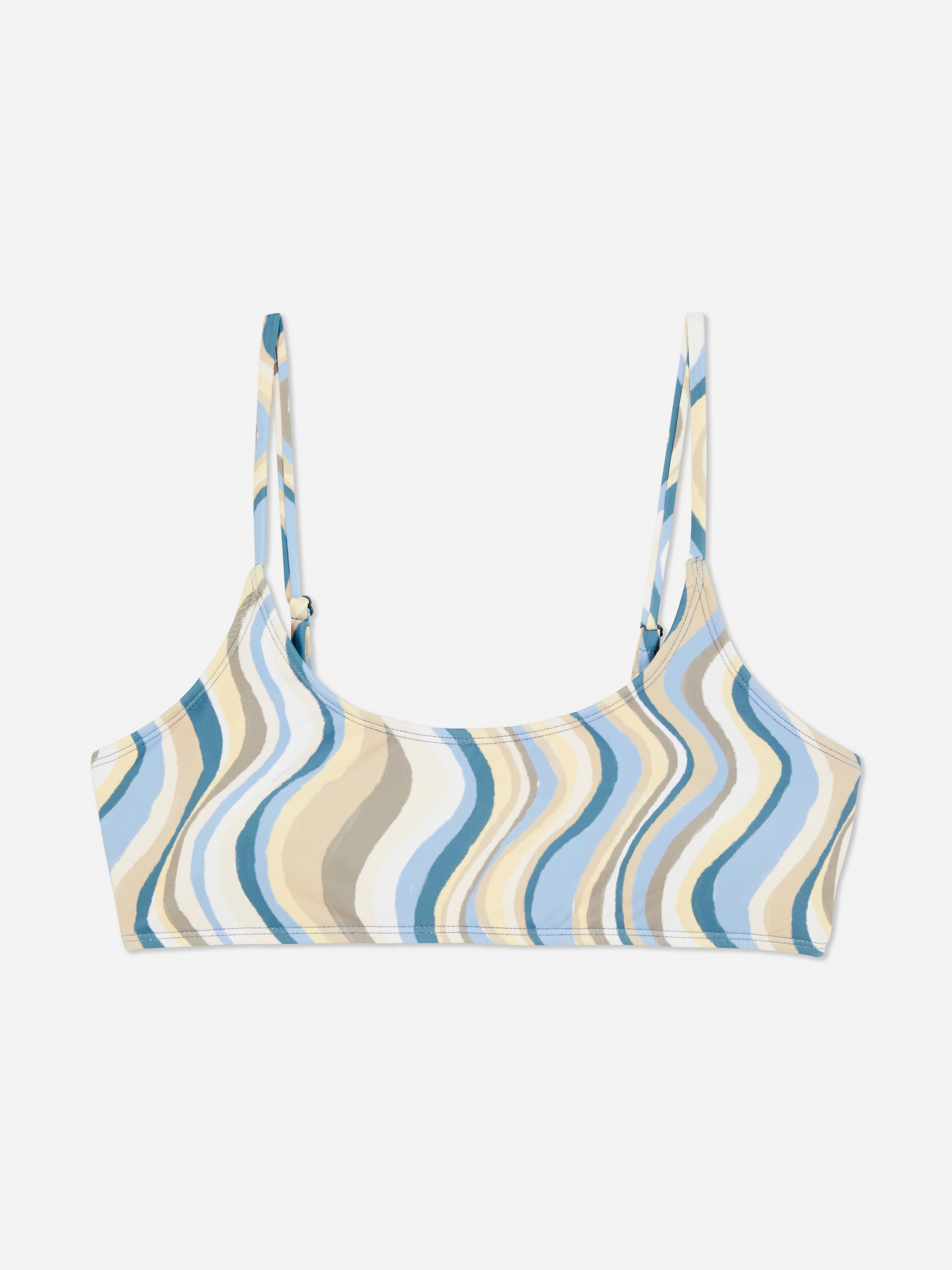 Bralette fazonú bikinifelső hullámos mintával