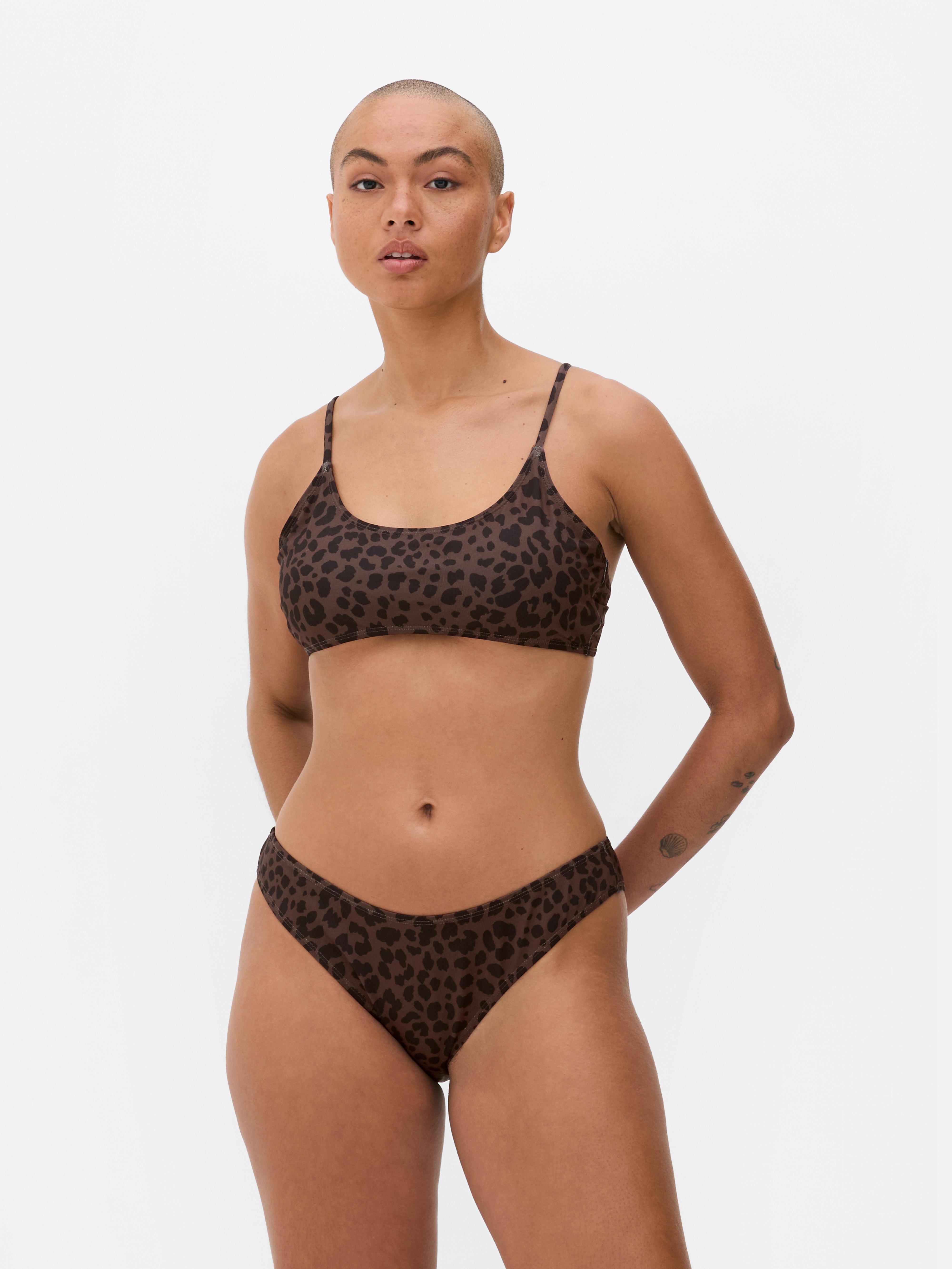 Wavy Print Bralette Bikini Top