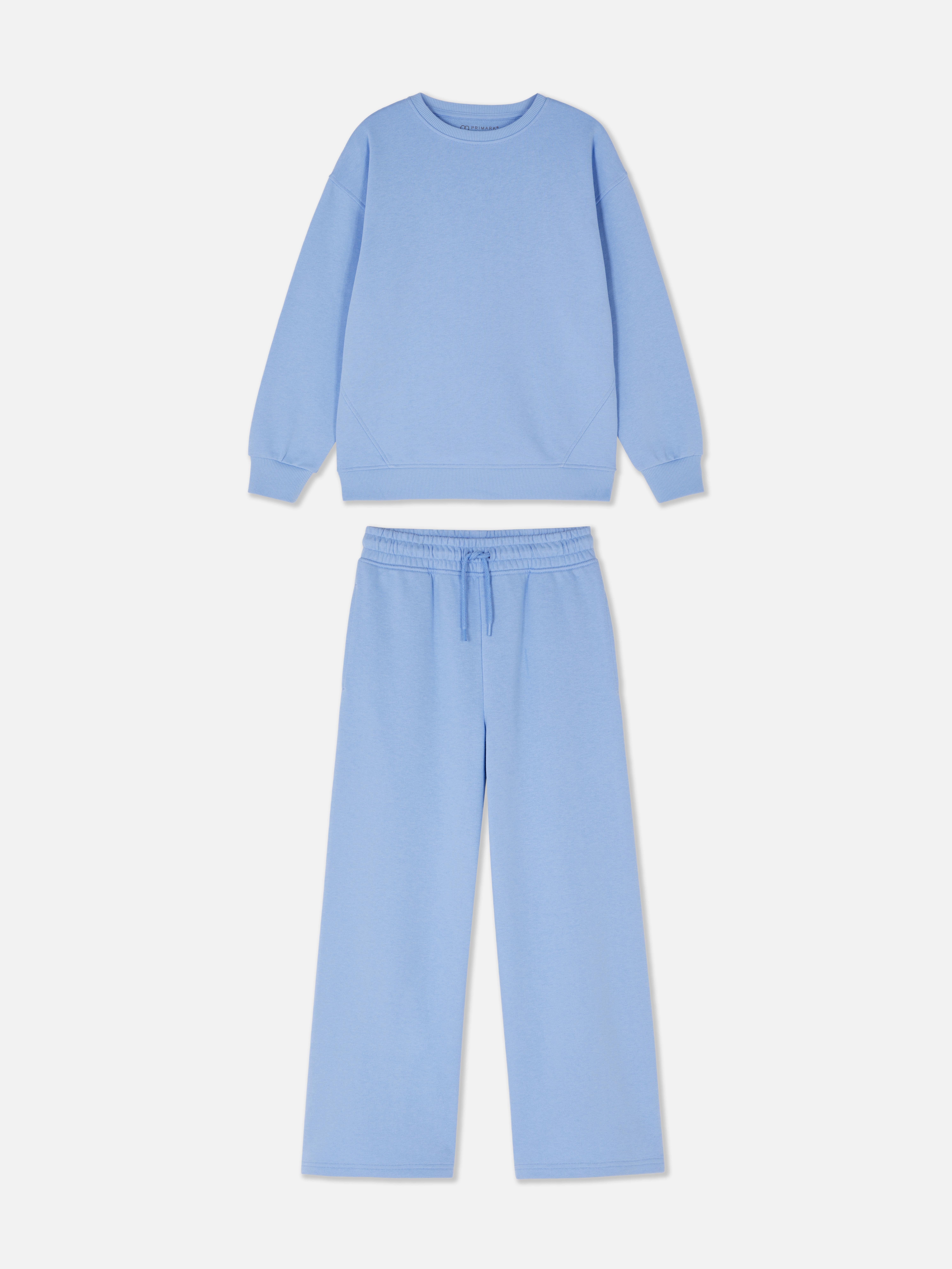 Completo felpa e pantaloni da tuta a gamba larga