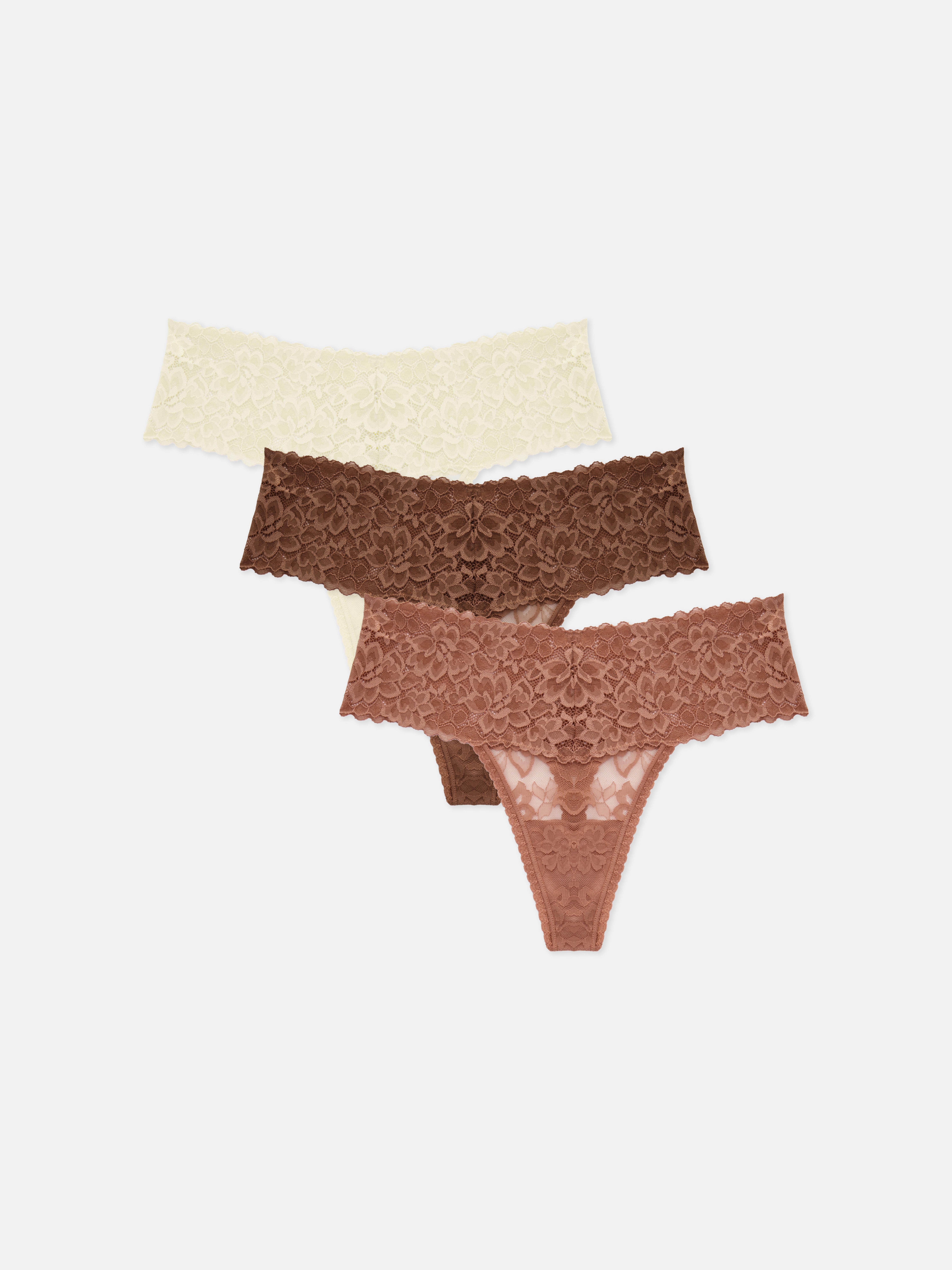 Bandeau-Tangas mit breitem Bund, 3er-Pack