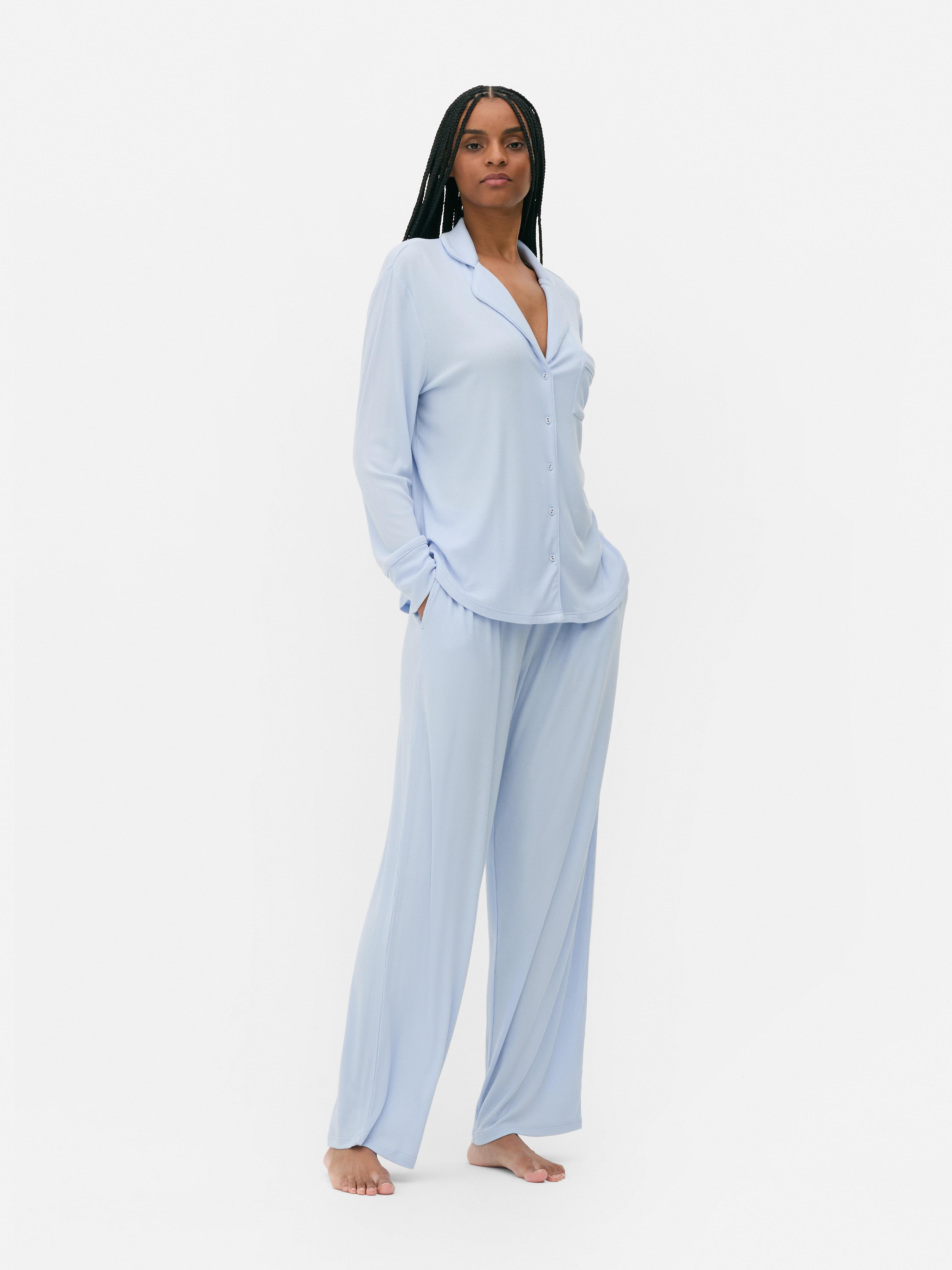 Chemise de pyjama côtelée