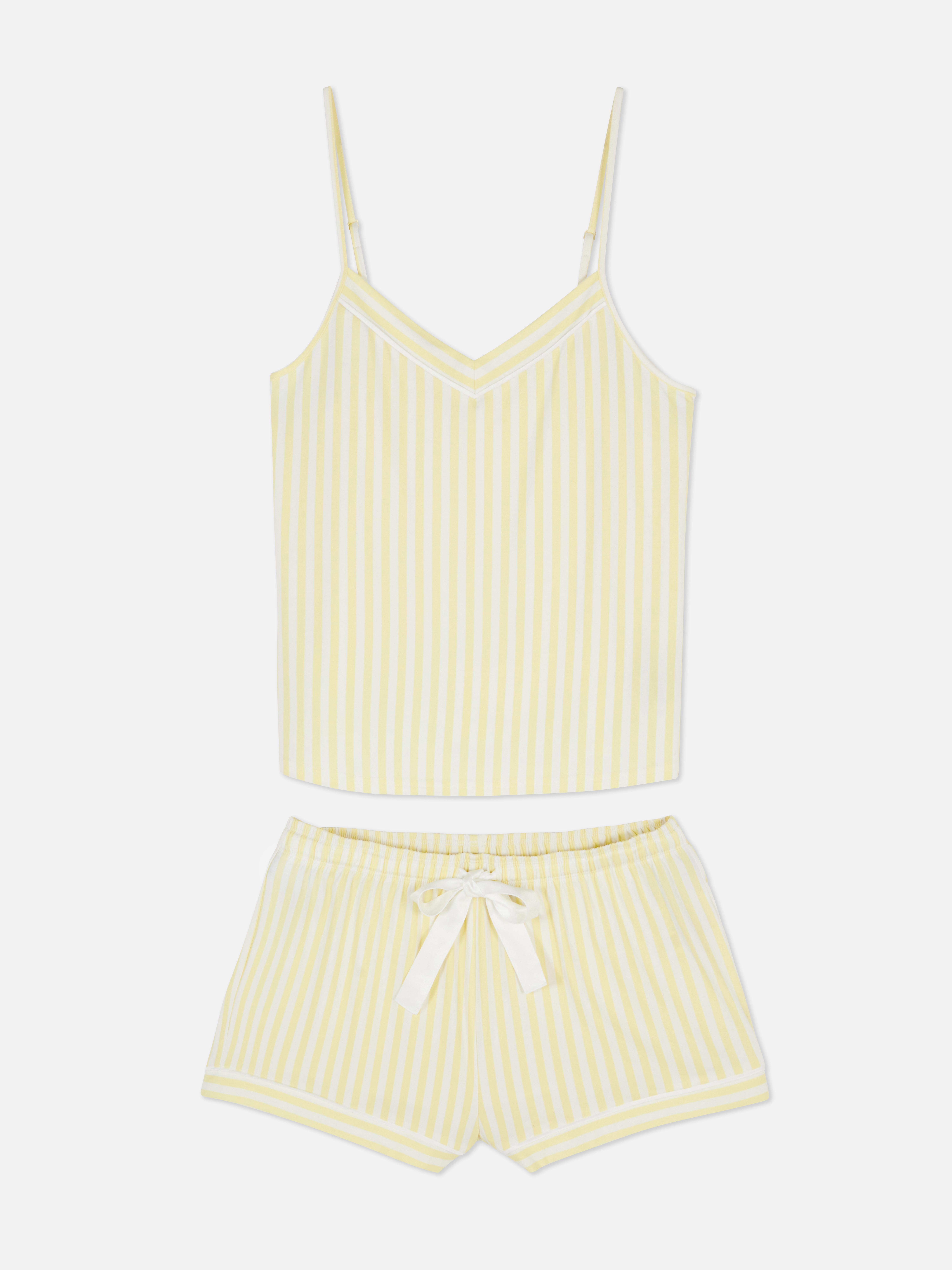Pyjamaset met hemdje en short Geel
