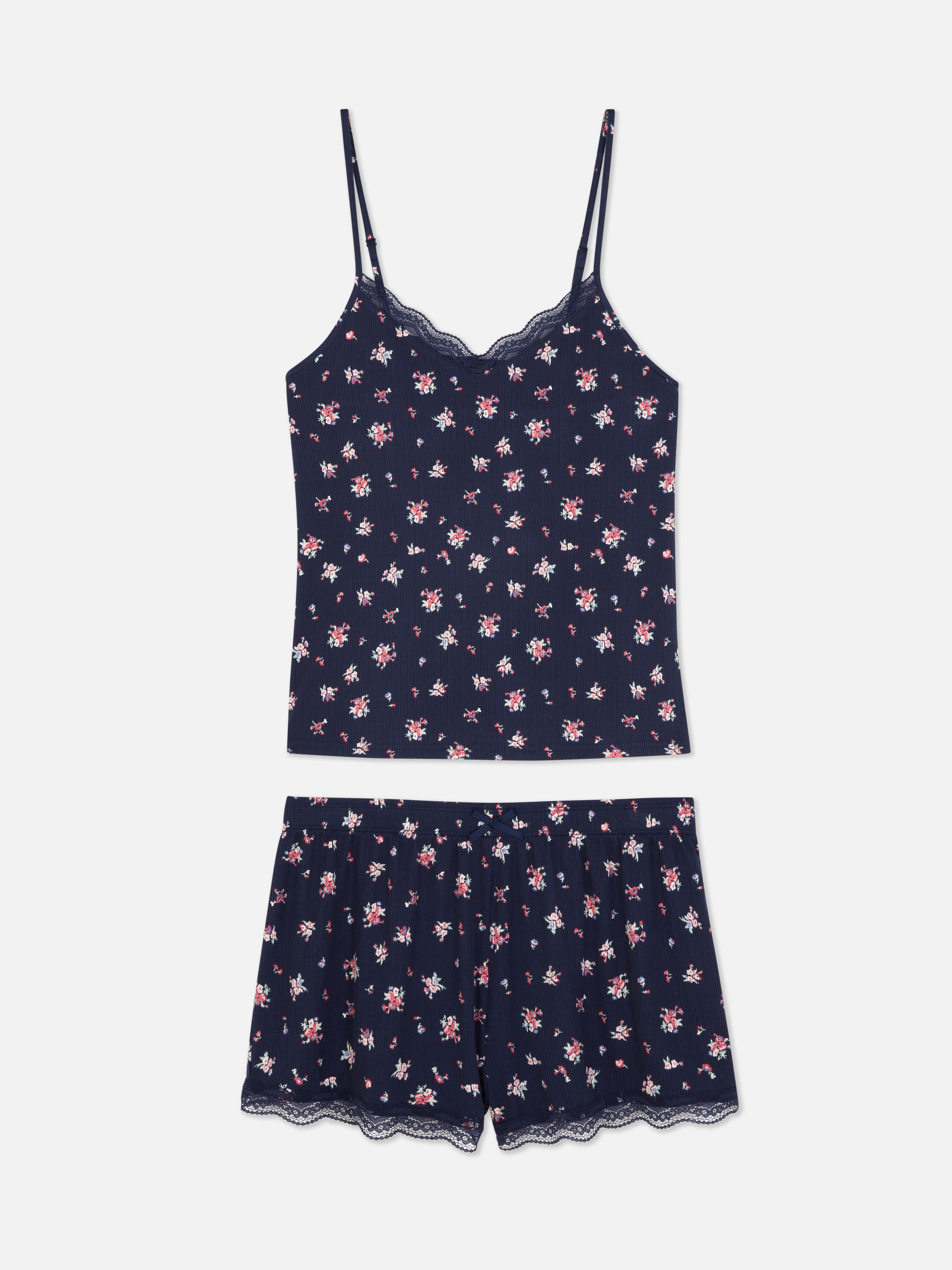 Pyjamaset met hemdje en short Marineblauw