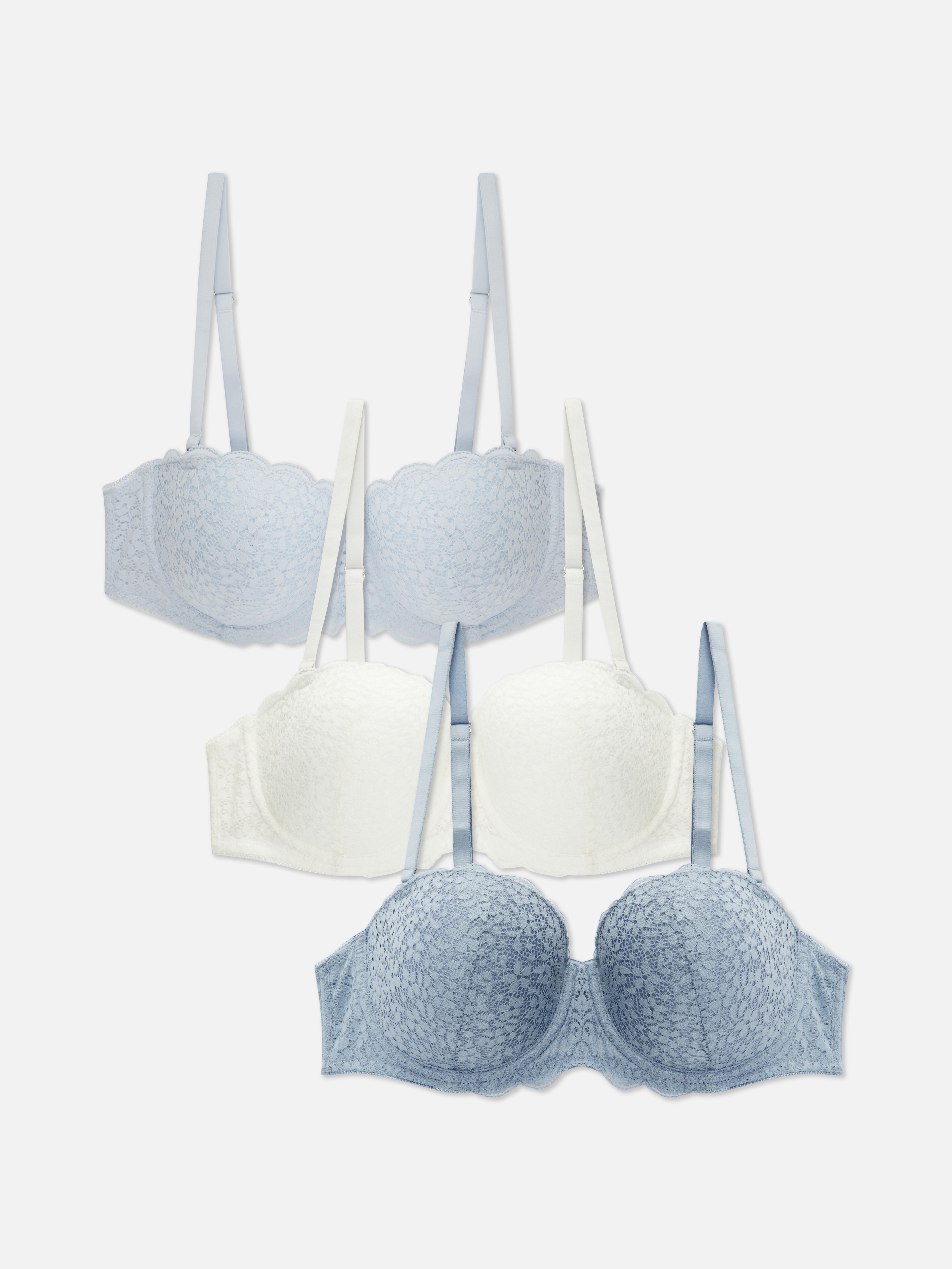 3 reggiseni T-shirt a balconcino Blu