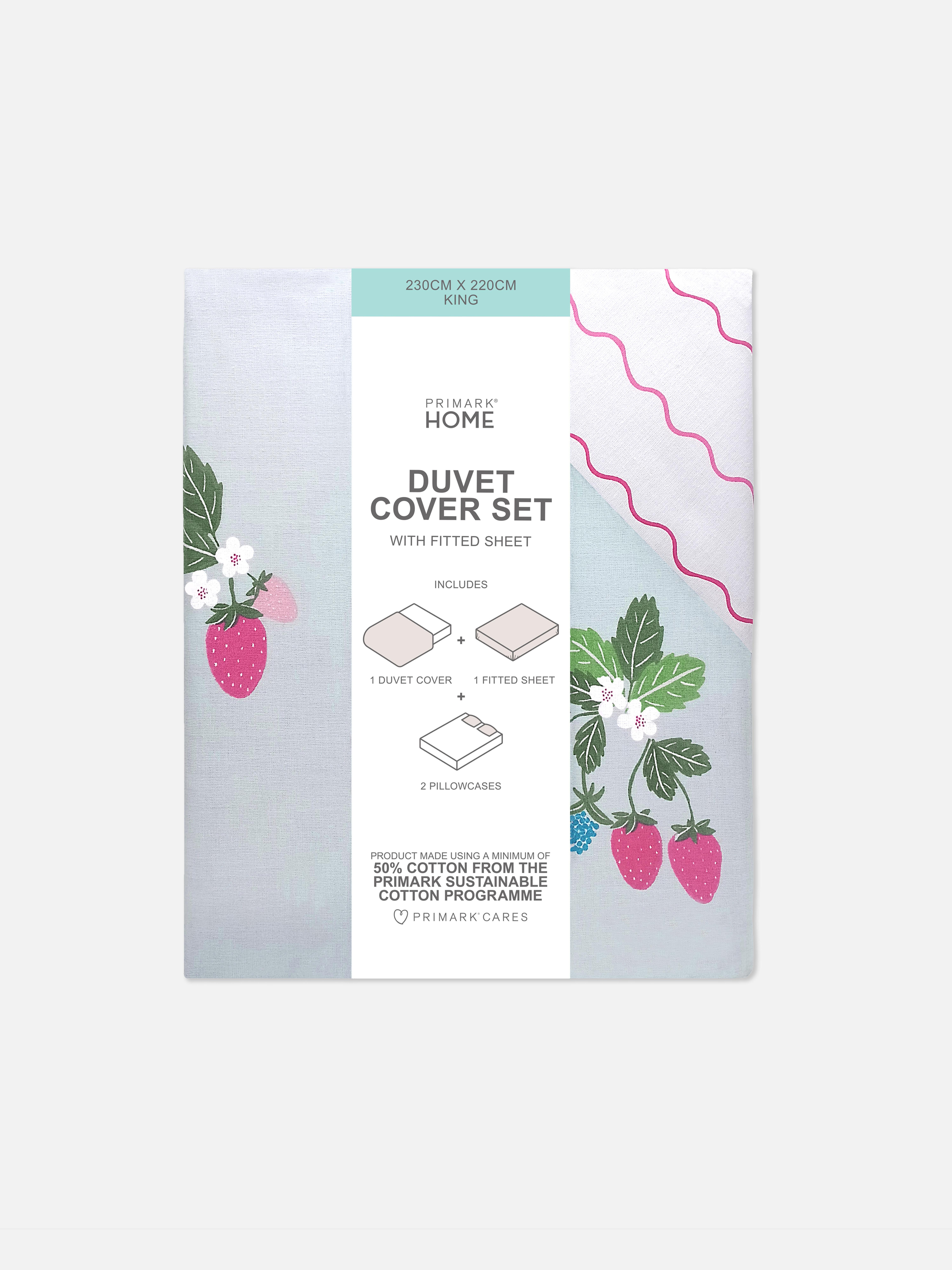 Strawberry Vine King Size Duvet Cover Set