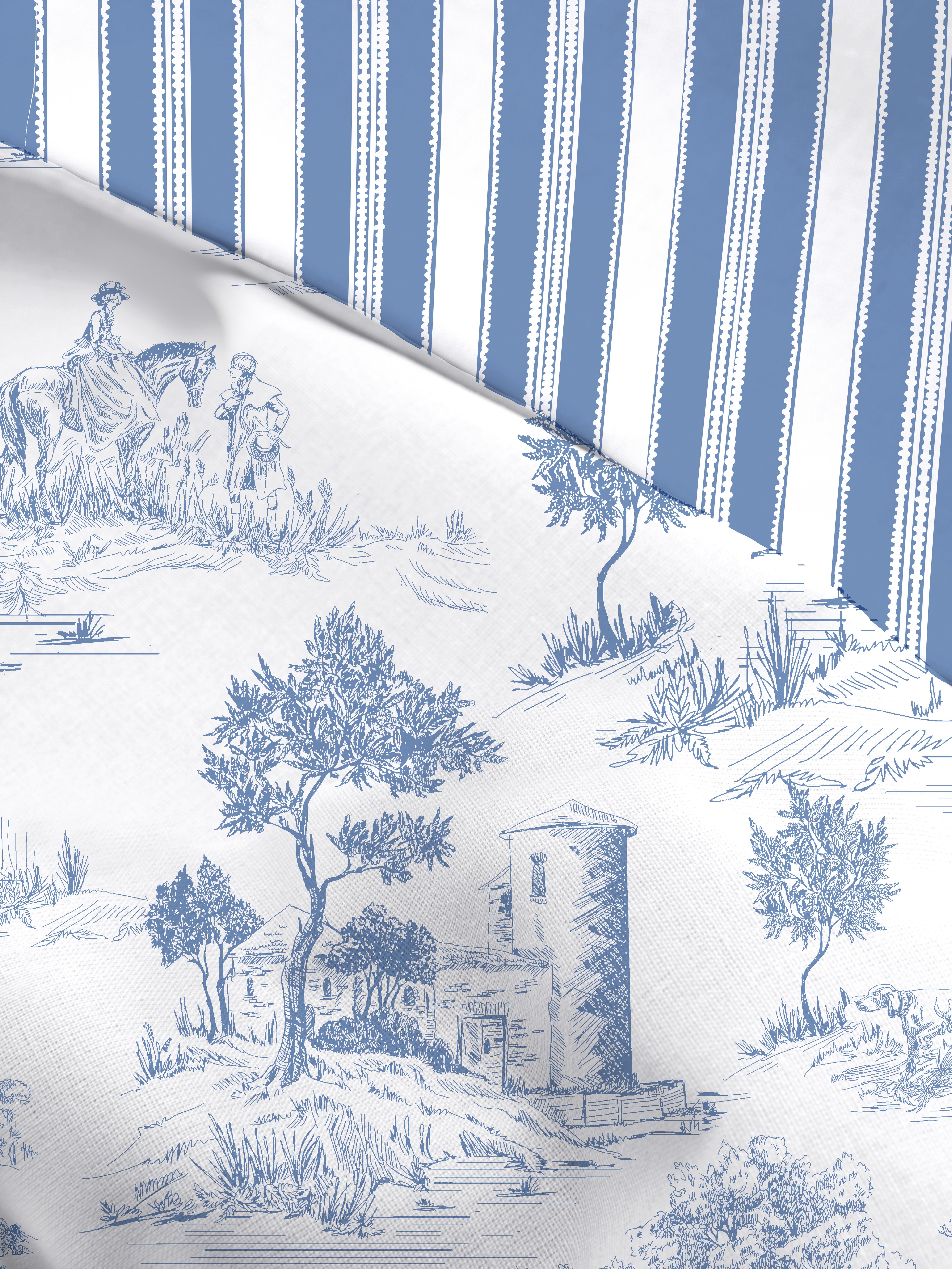 Toile Super King Sized Duvet Cover Set