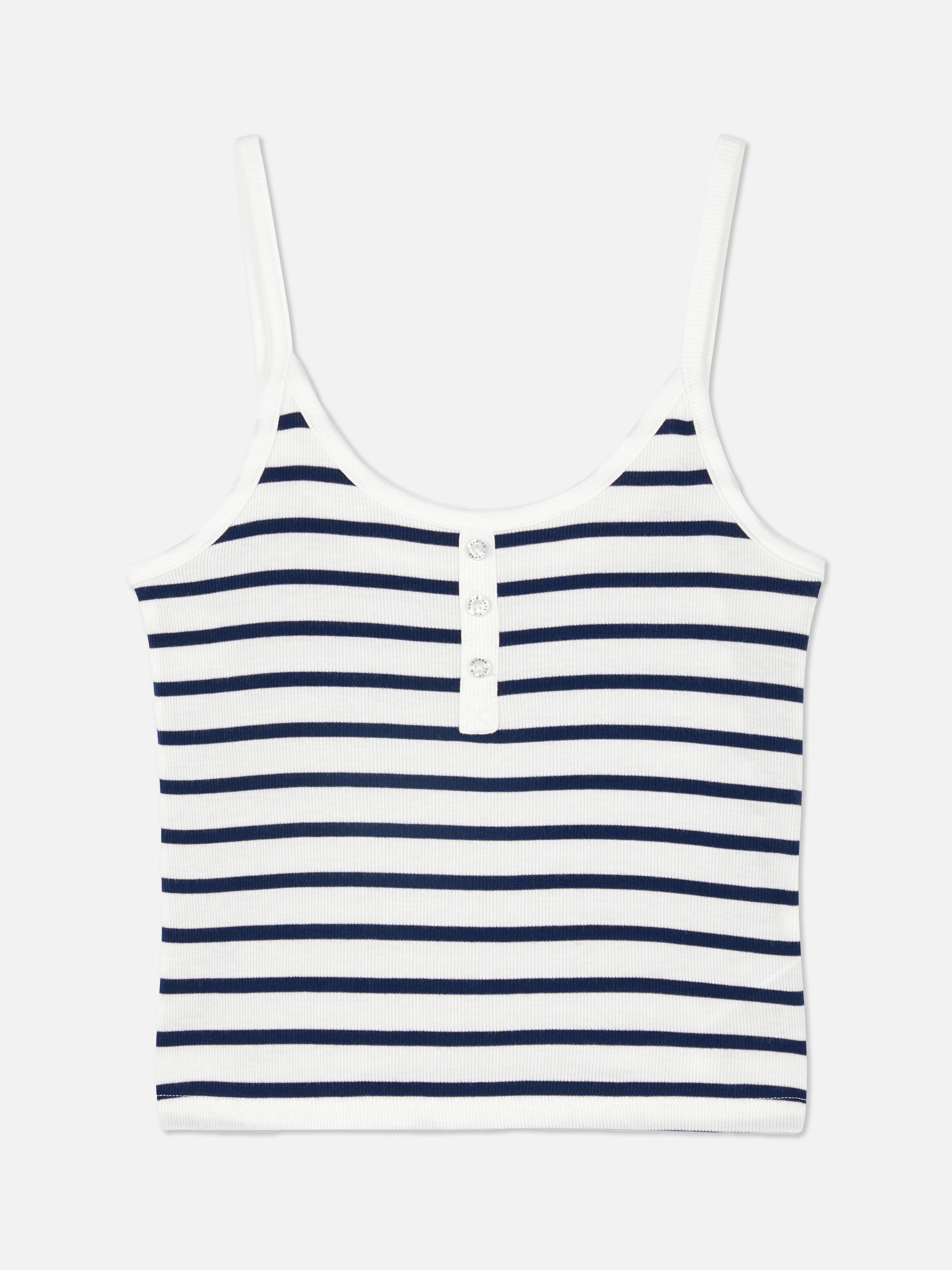 Gestreept pyjamahemdje met ribbels
