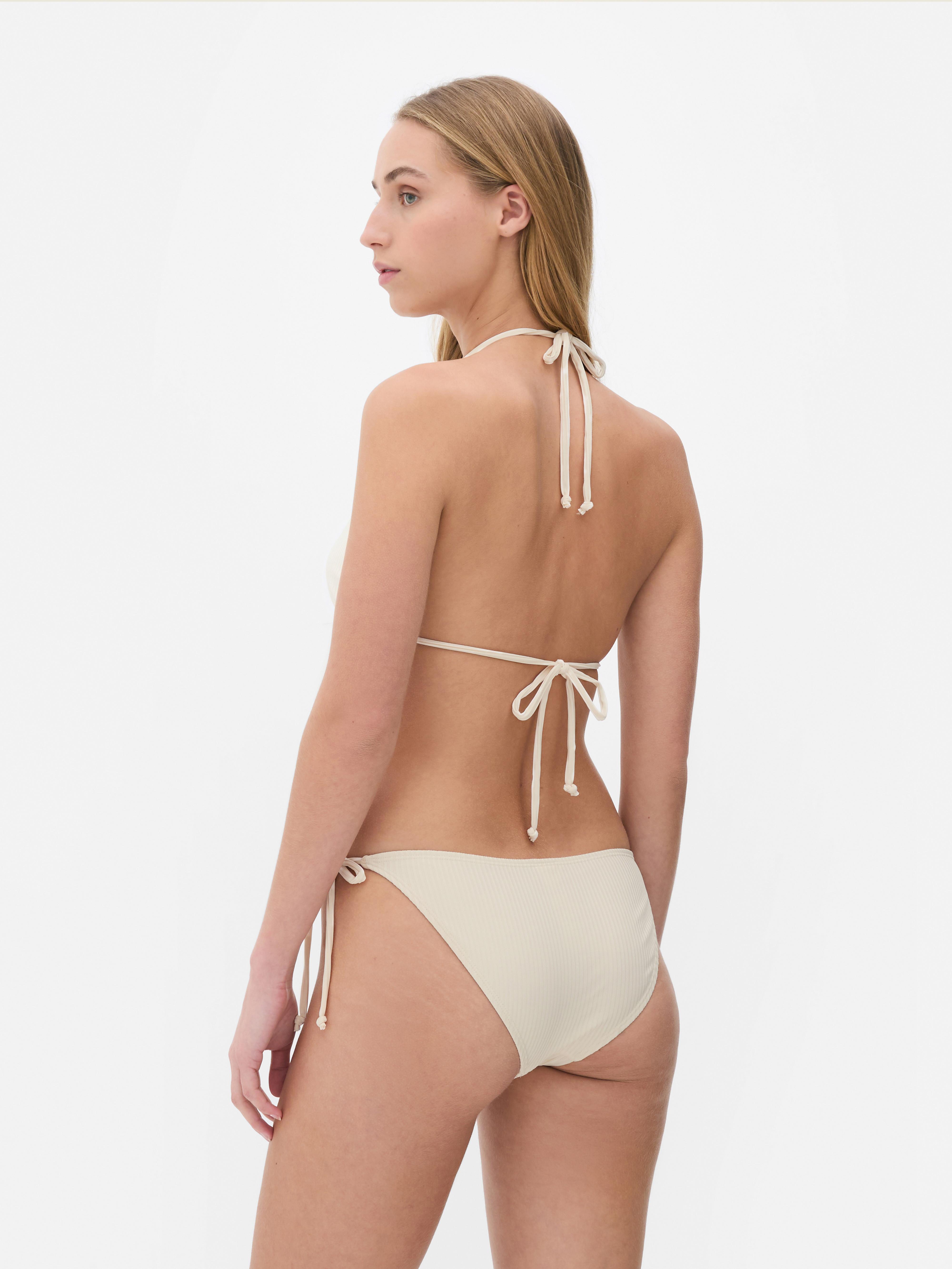 Haut de bikini triangle côtelé